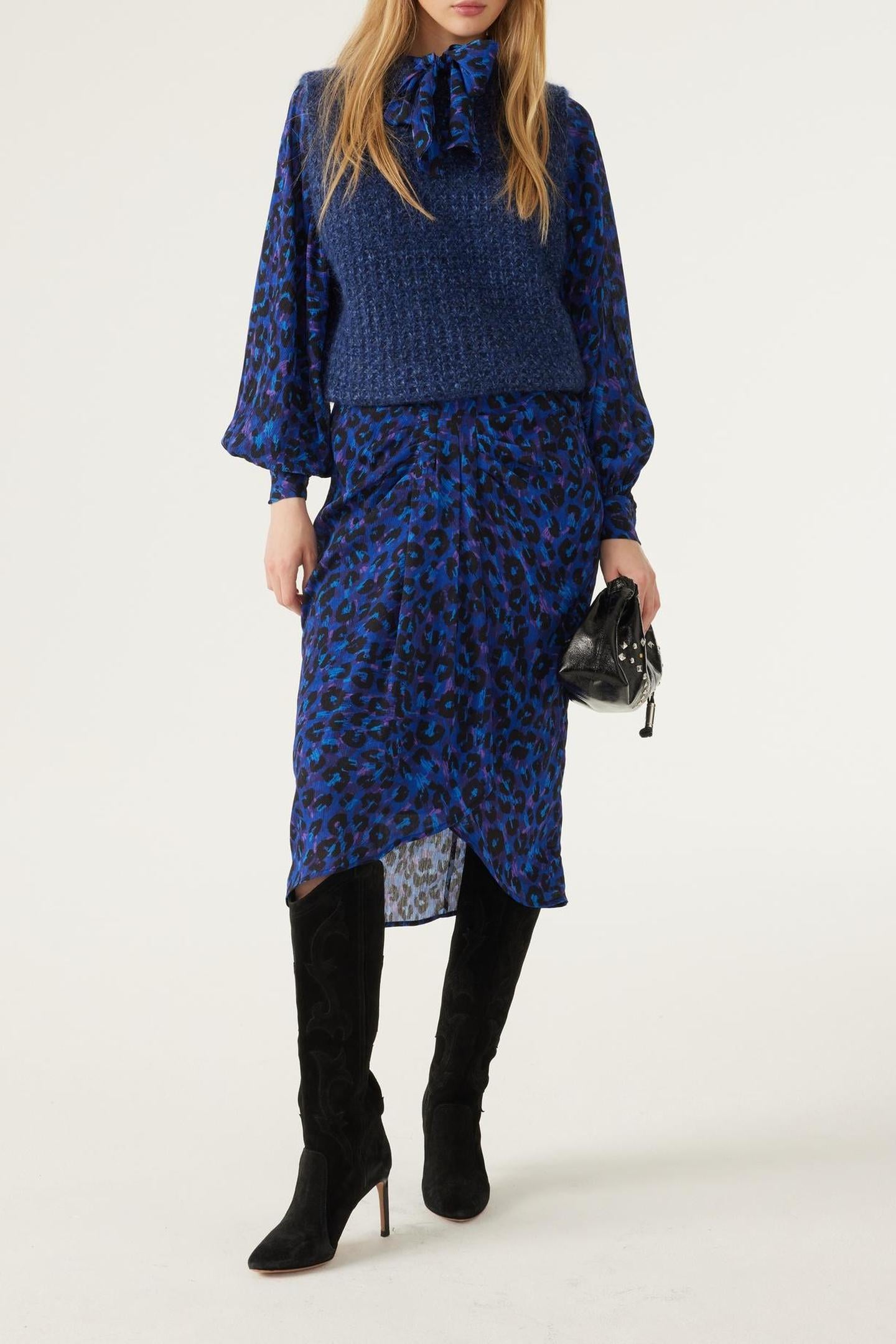 MID-LENGTH SKIRT BLUE 1
