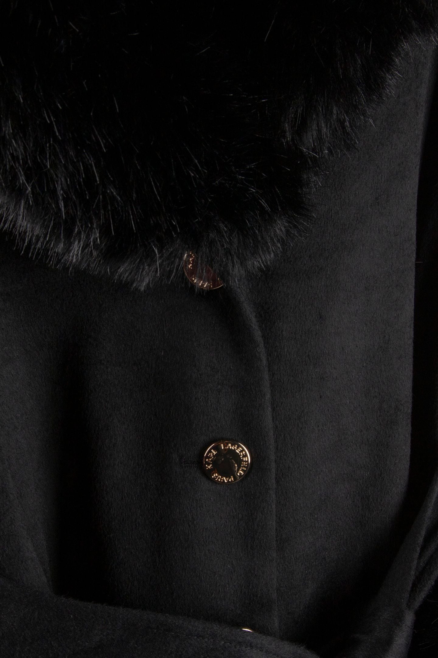 BELTED COAT WITH FUR DETAIL BLACK 4