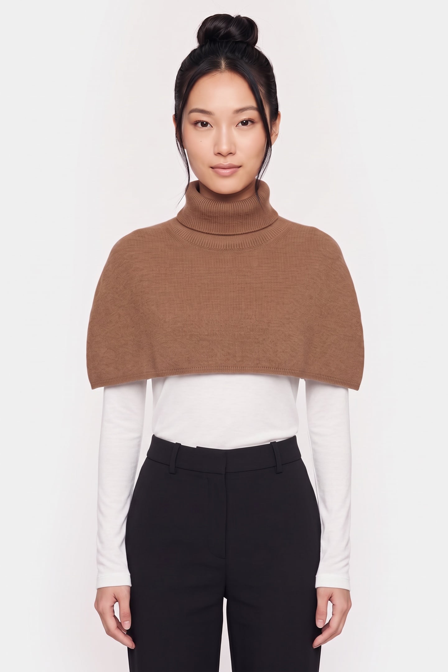 CASSIA CASHMERE PONCHO BEIGE 1