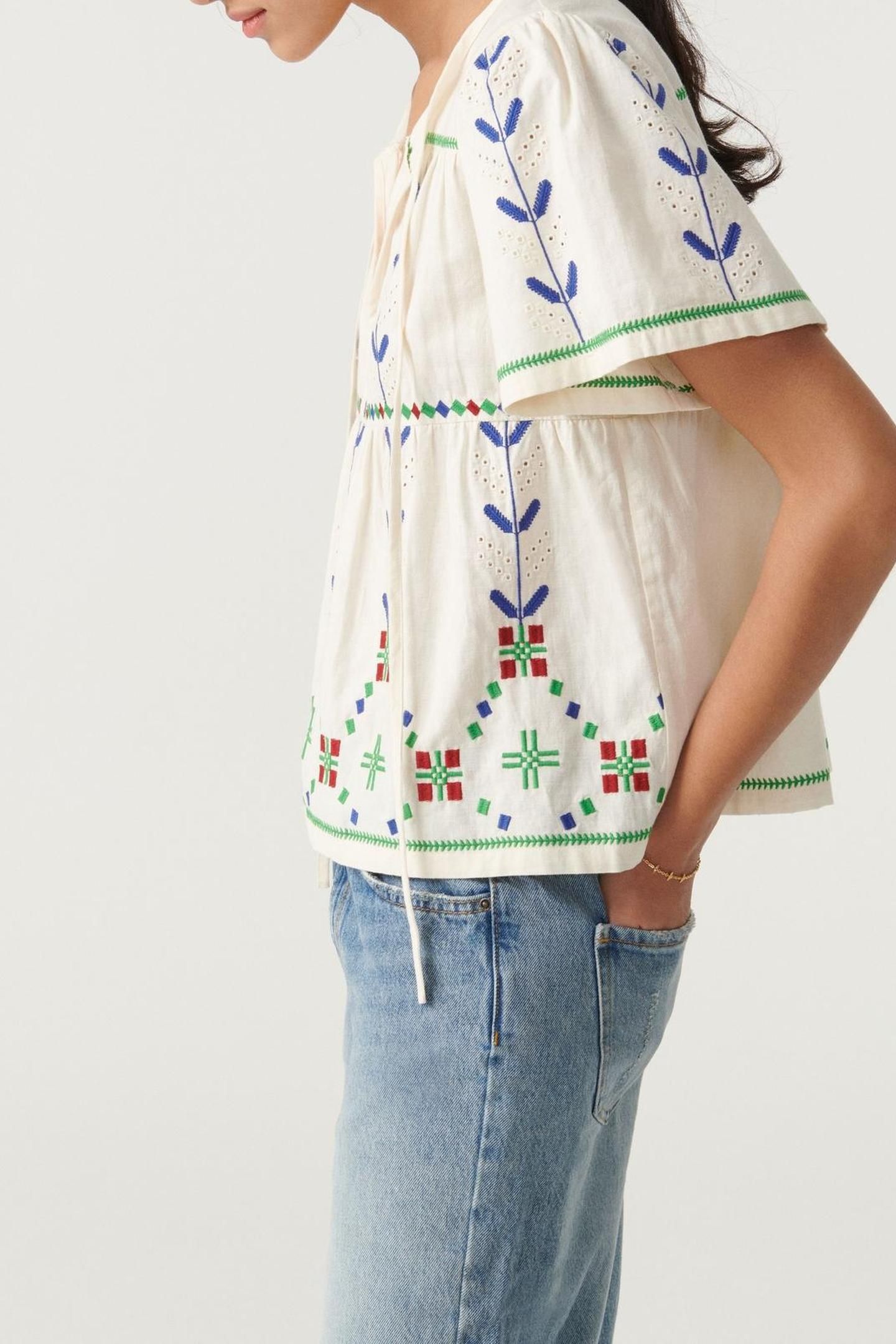SHORT SLEEVES TOP ECRU 3