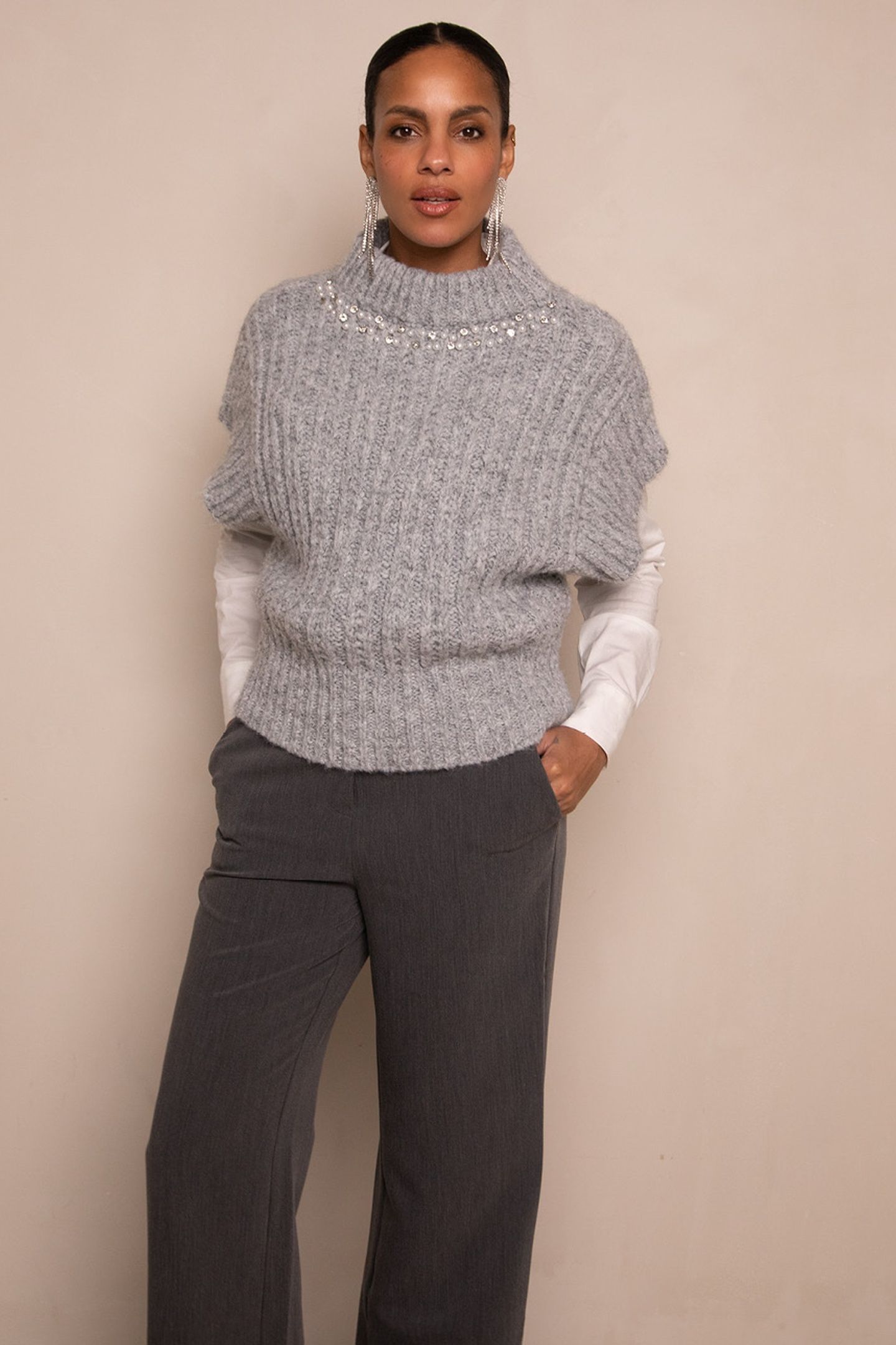KALISTA PULLOVER GREY MELANGE 1