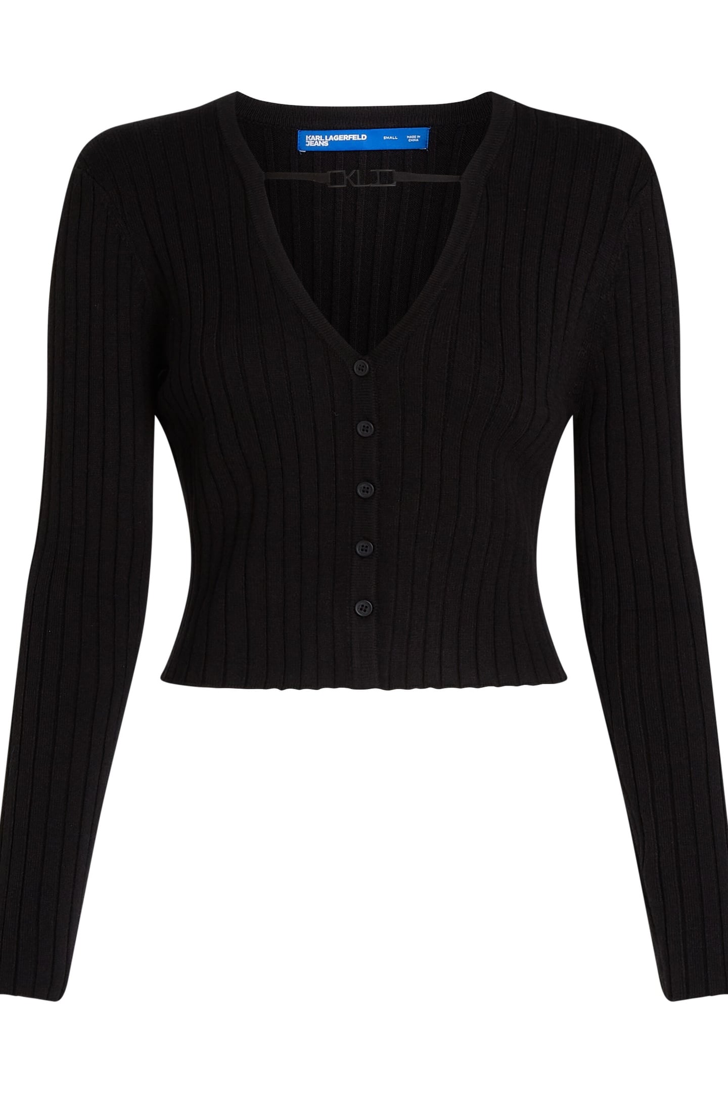 KLJ CROPPED CARDIGAN BLACK 4