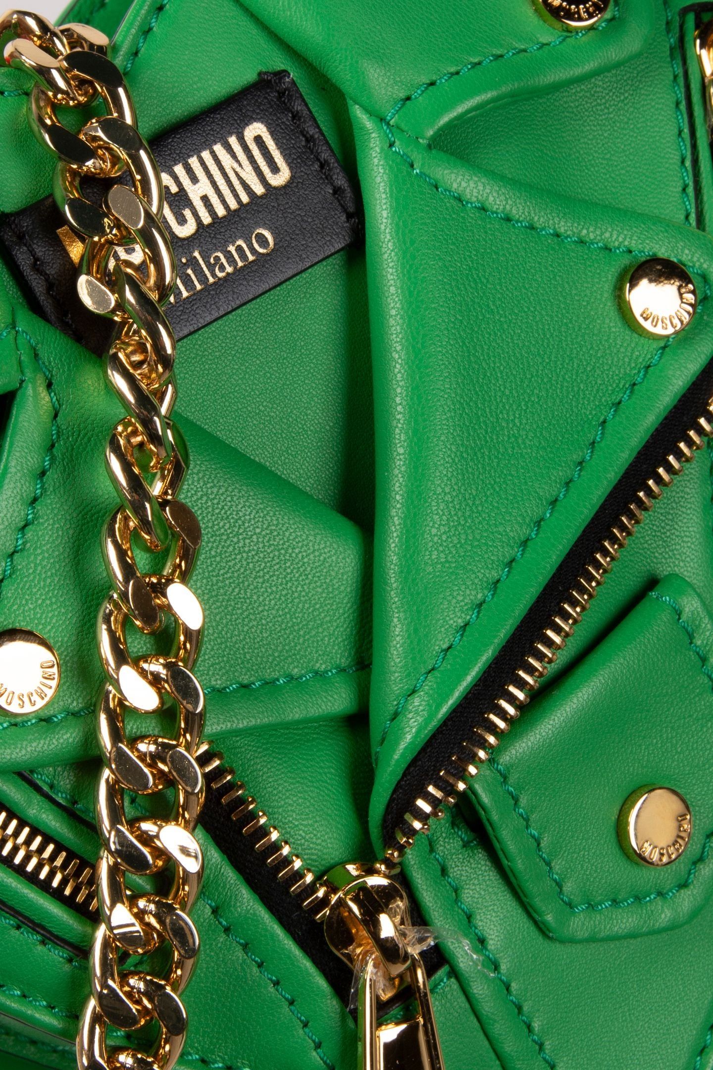 HEART BIKER BAG IN NAPPA LEATHER GREEN 4