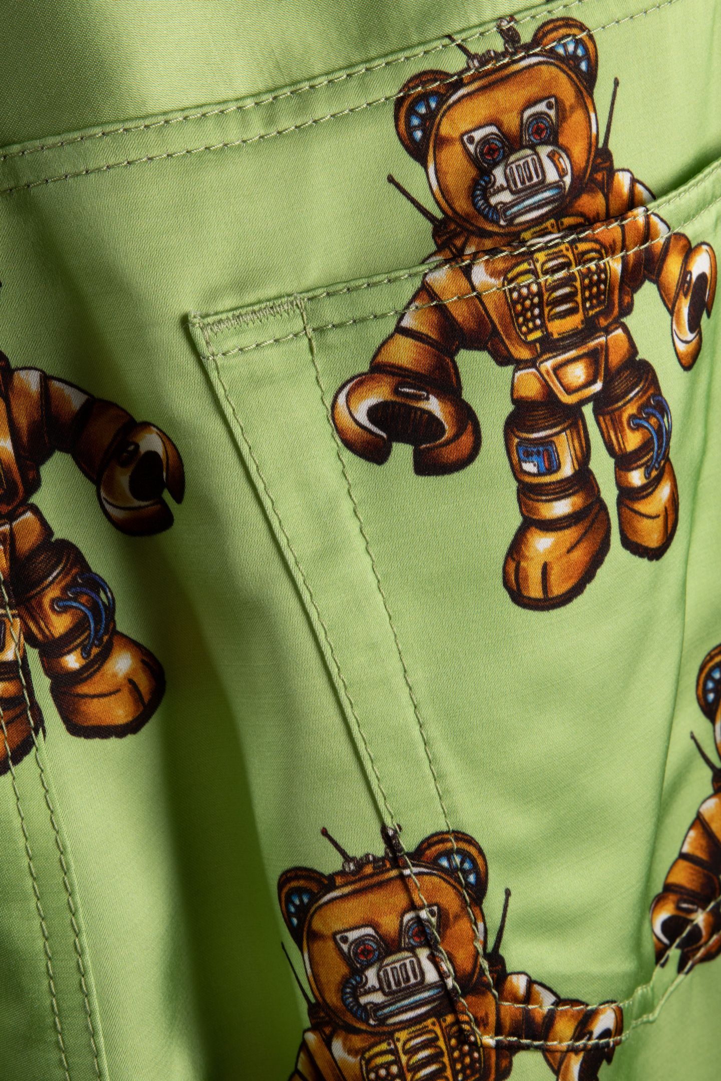 VISCOSE AND WOOL TROUSERS ROBOT BEAR GREEN 4