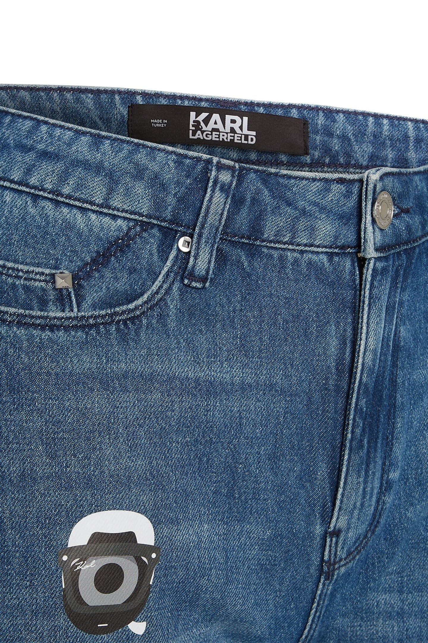 KLXDD PRINTED DENIM PANTS MID BLUE DENIM 5