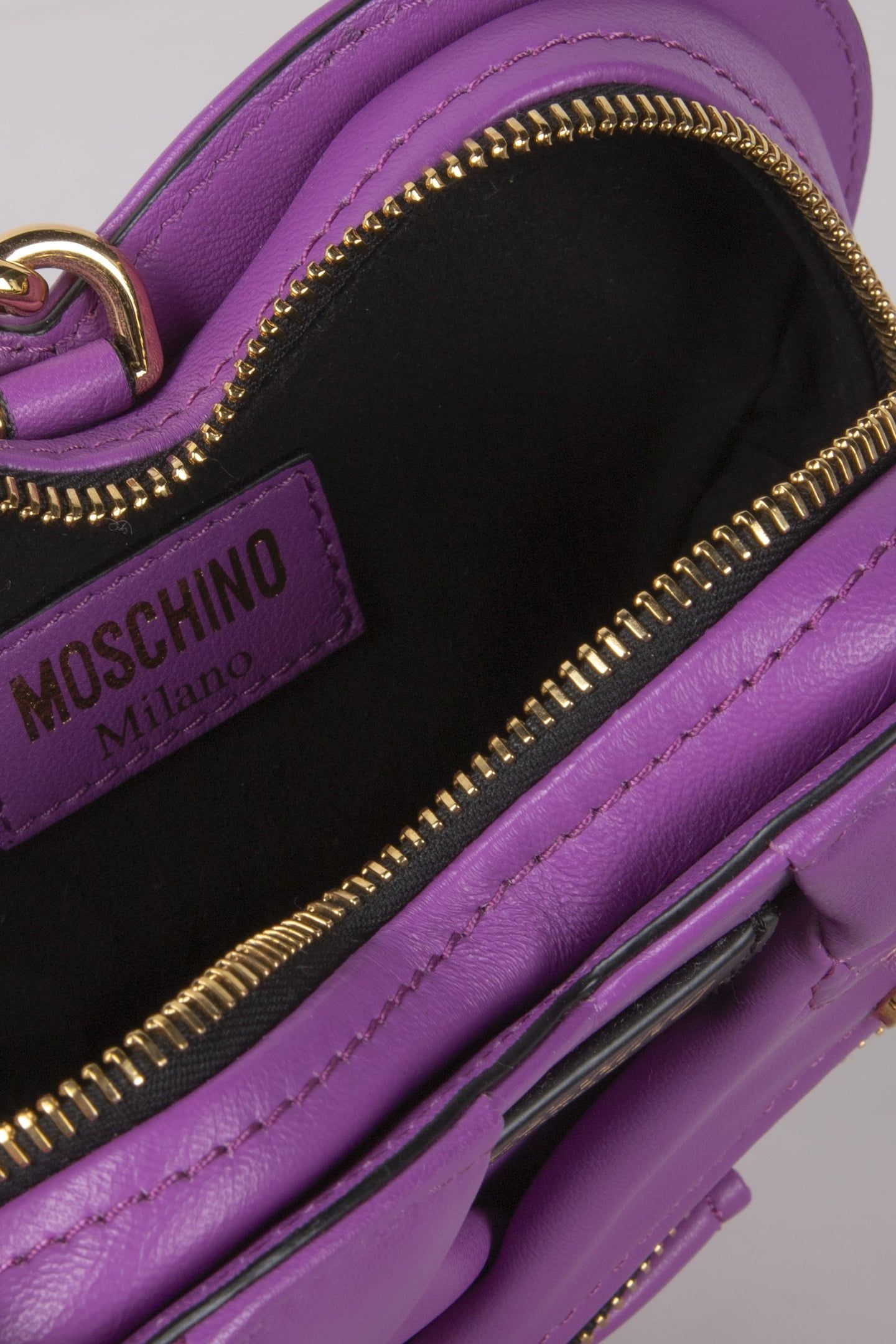 HEART BIKER BAG IN NAPPA LEATHER PURPLE 5