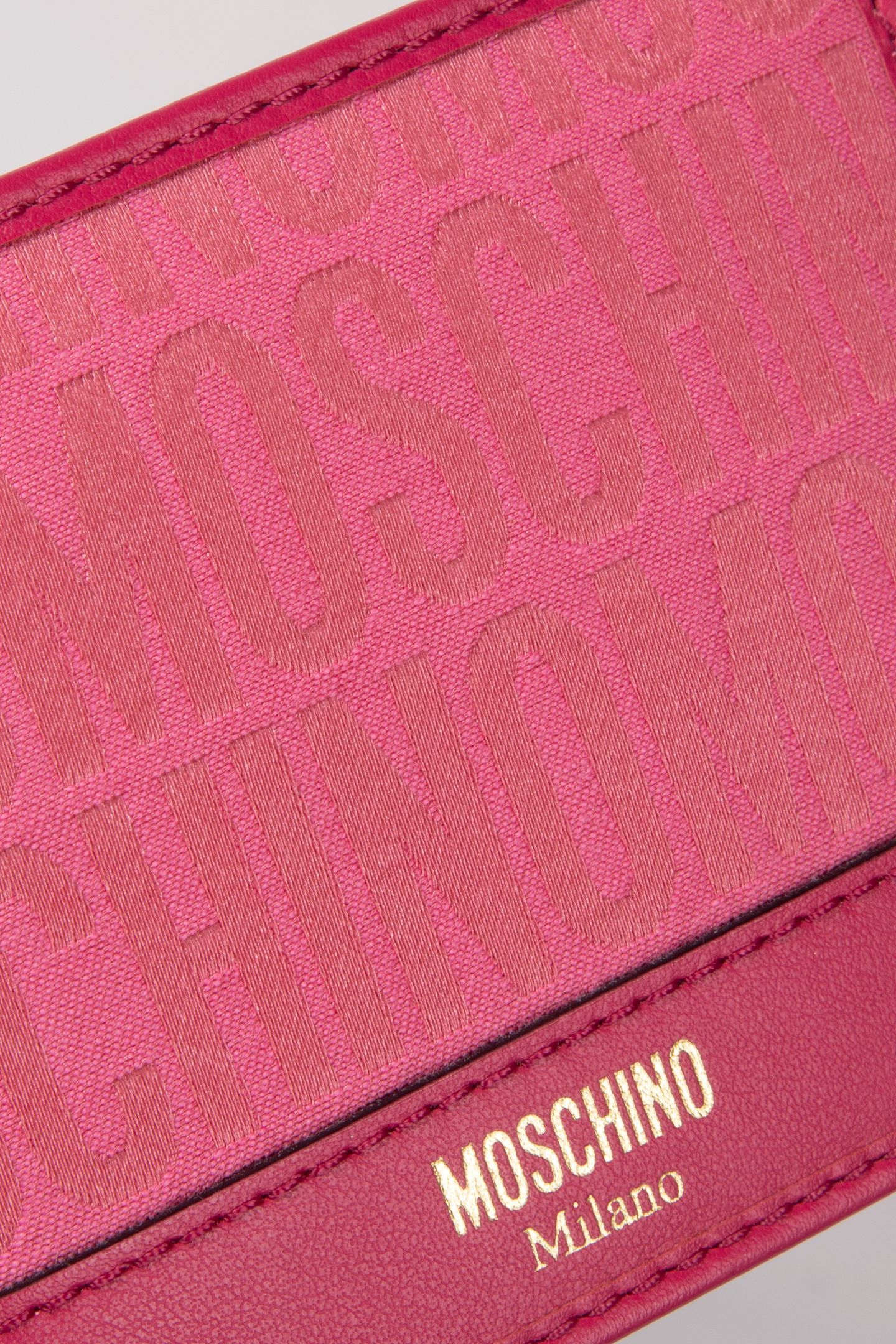 ALLOVER LOGO NYLON FLAP WALLET PINK 4
