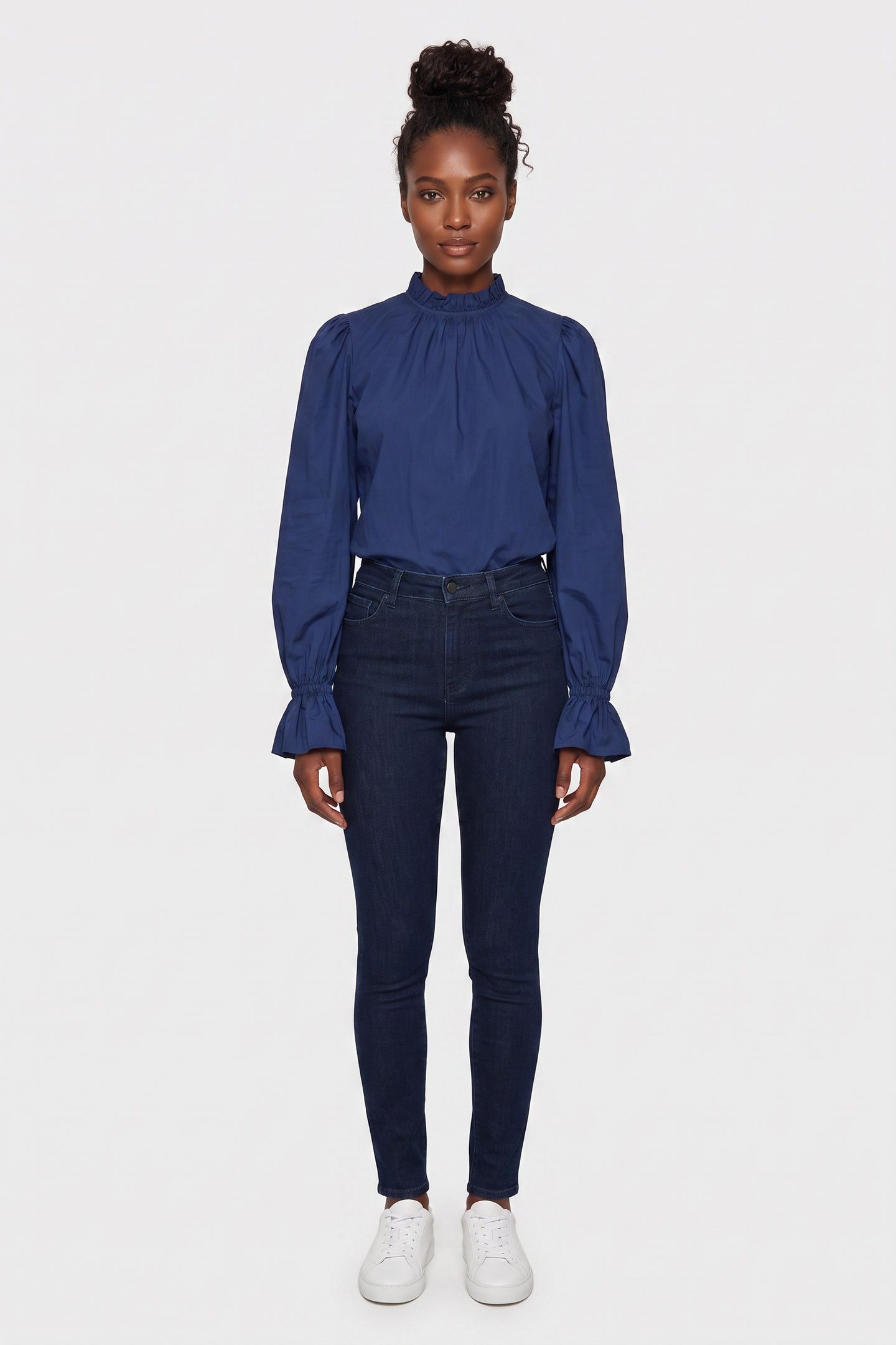 SILK CHIFFON SHIRT BLUE 1