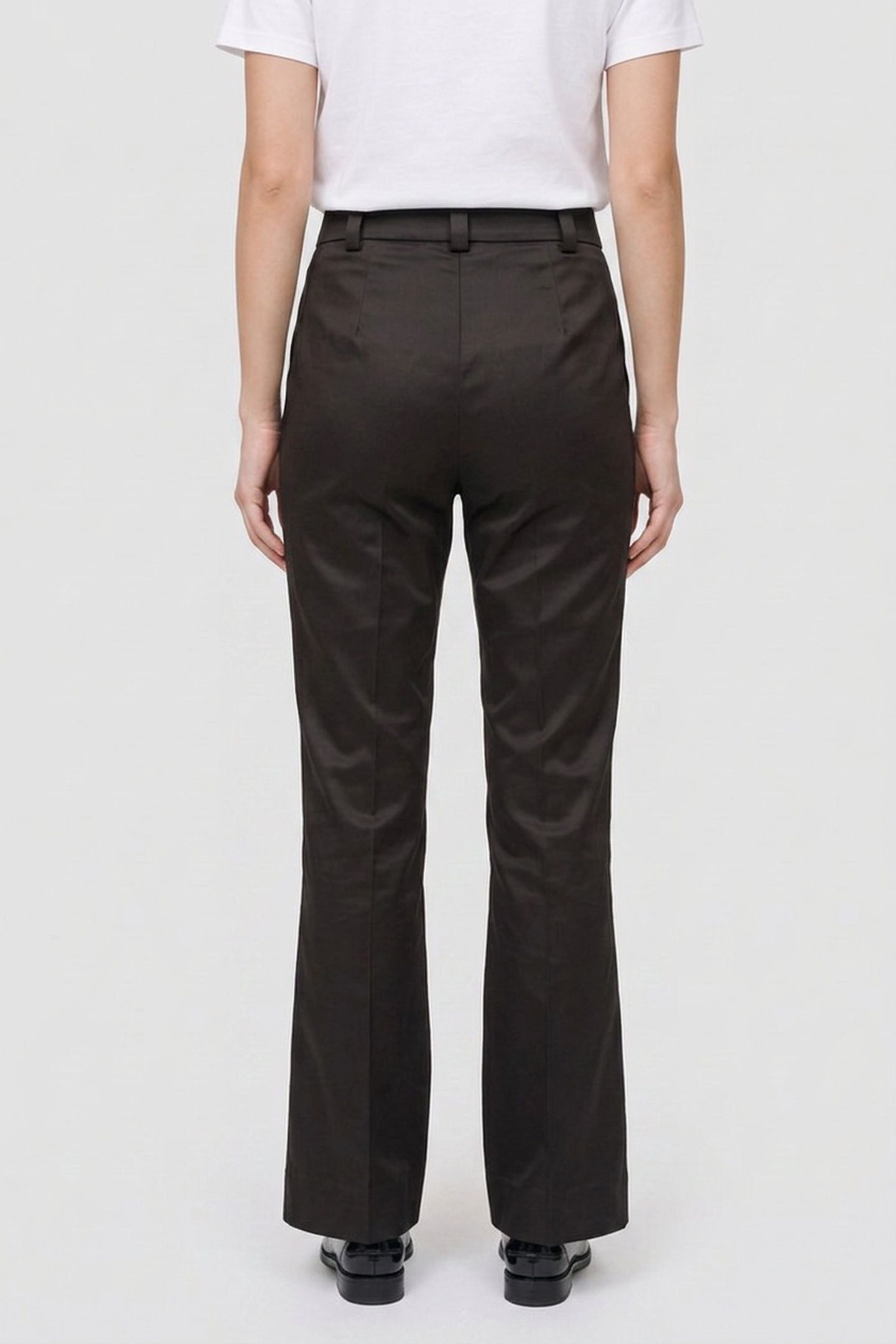 HEART BUTTONS STRETCH SATIN TROUSERS BLACK 2
