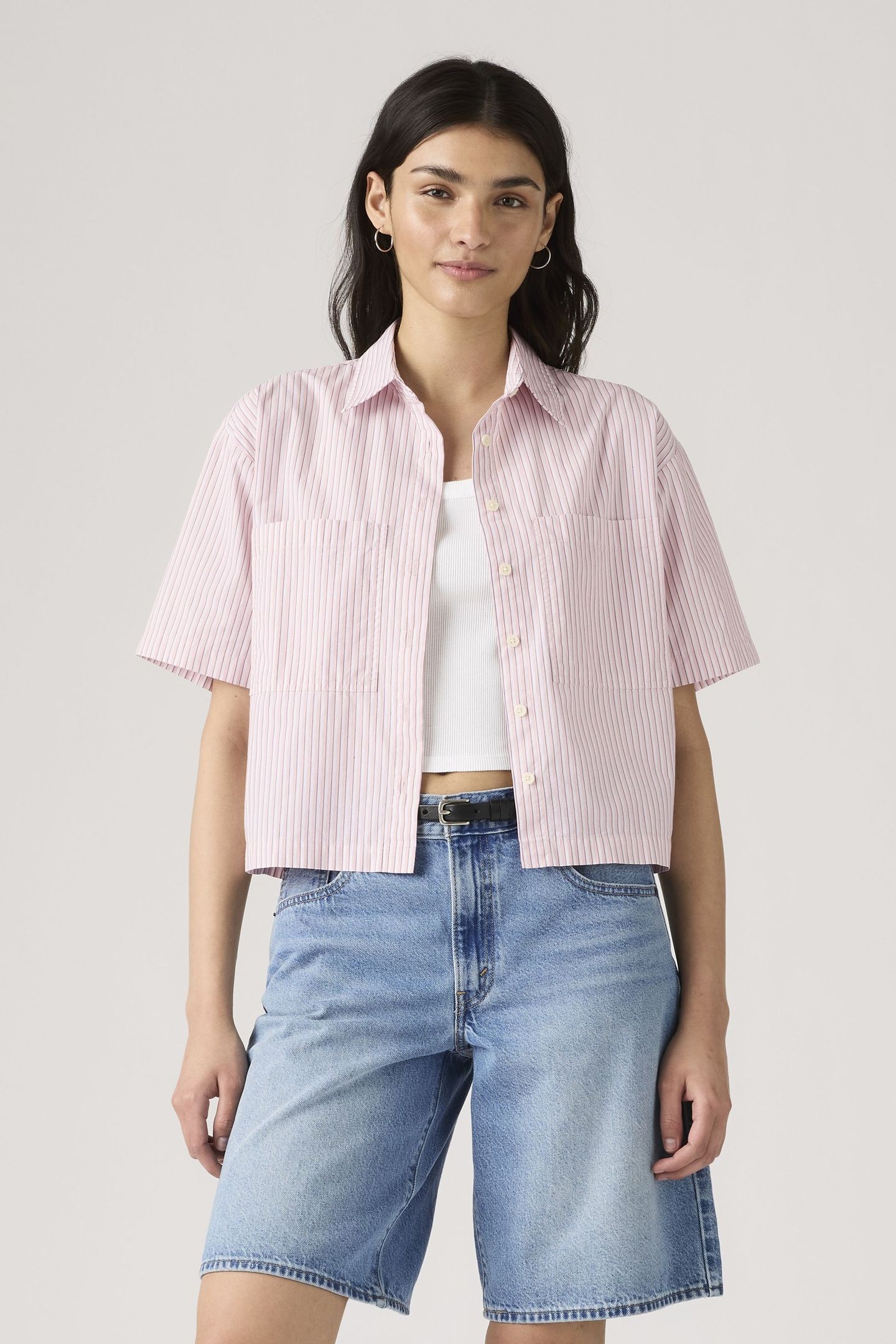 HARLIE SHORT SLEEVE CROPPED SHIRT 1
