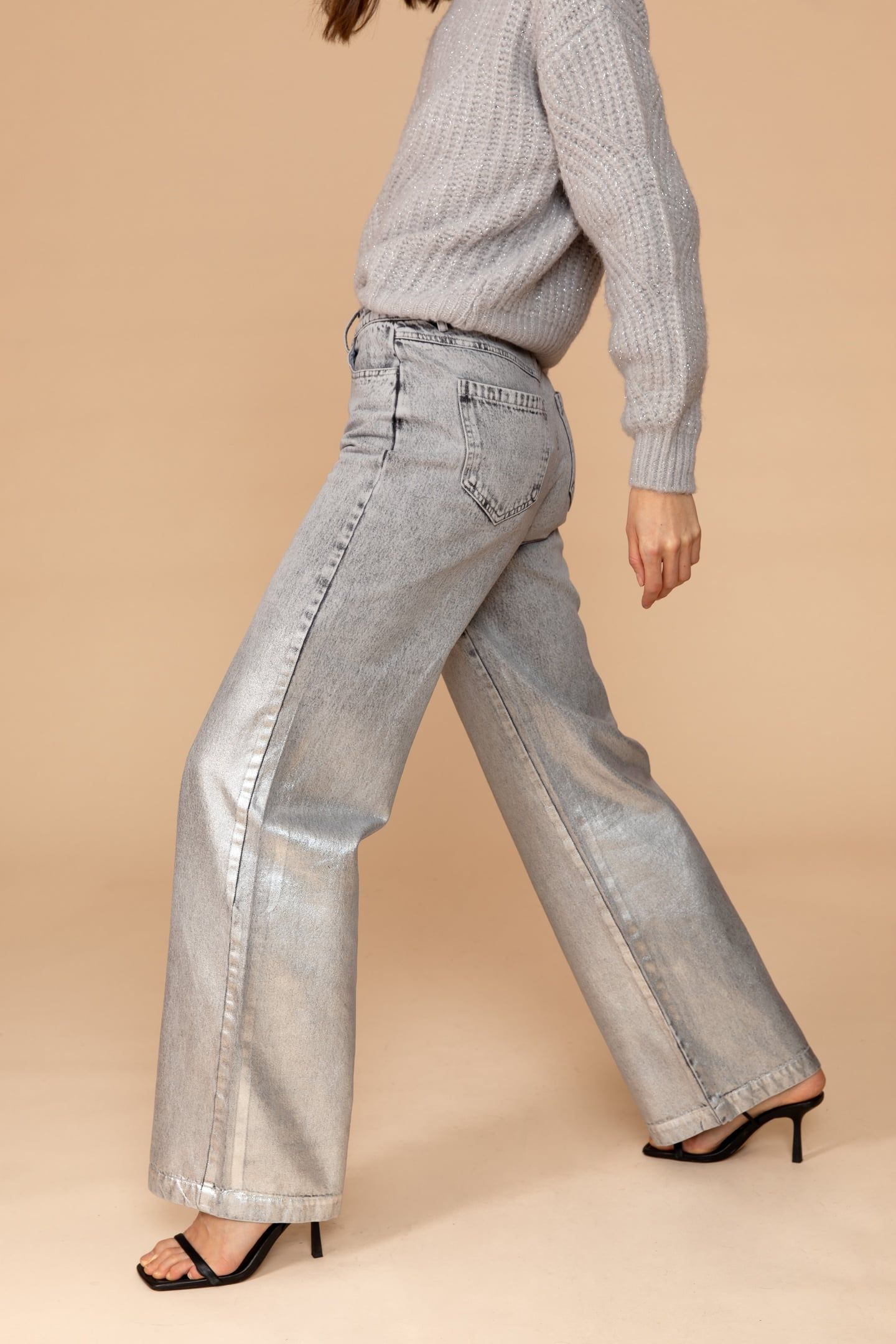 MELODY FOIL JEANS GREY 2