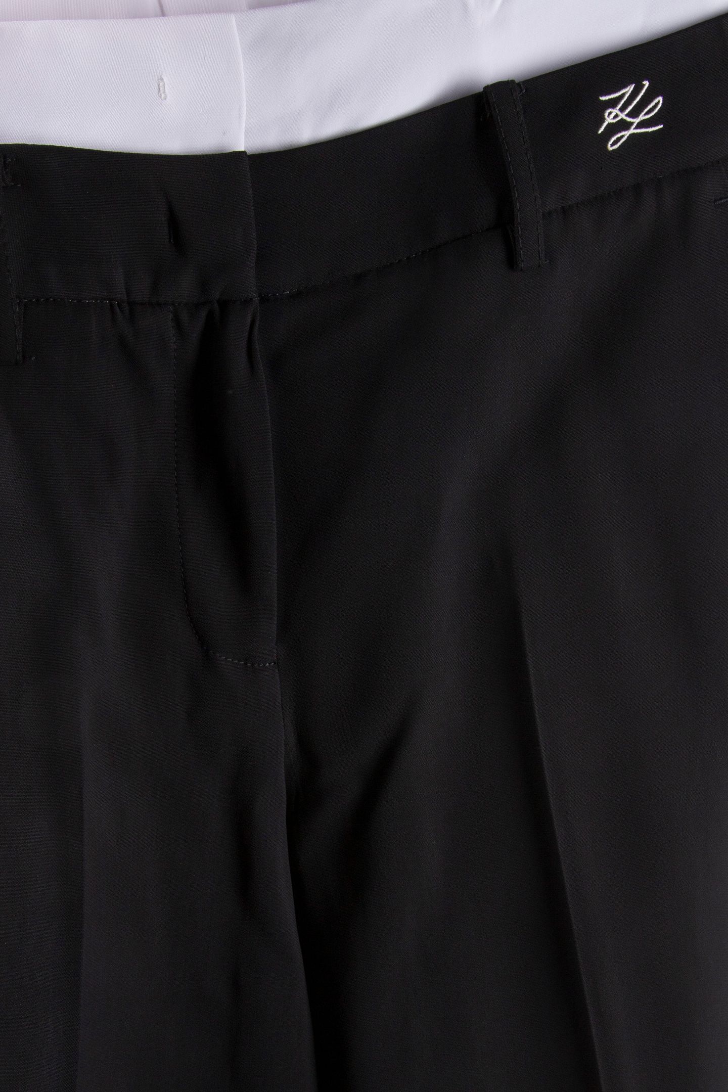 CONTRAST WAISTBAND PANTS WHITE/BLACK 4