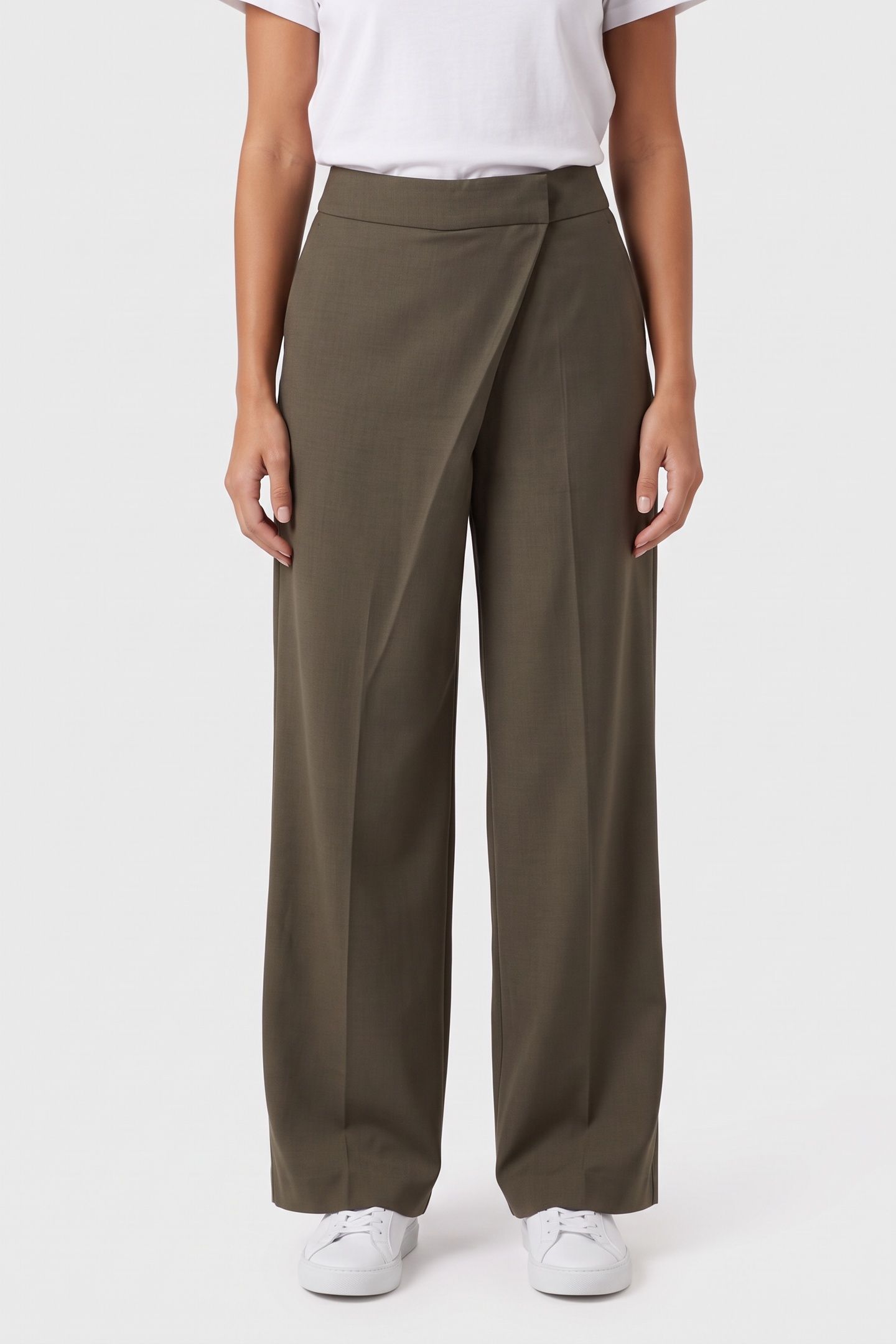 ERIN PLEATED TROUSERS KHAKI 1