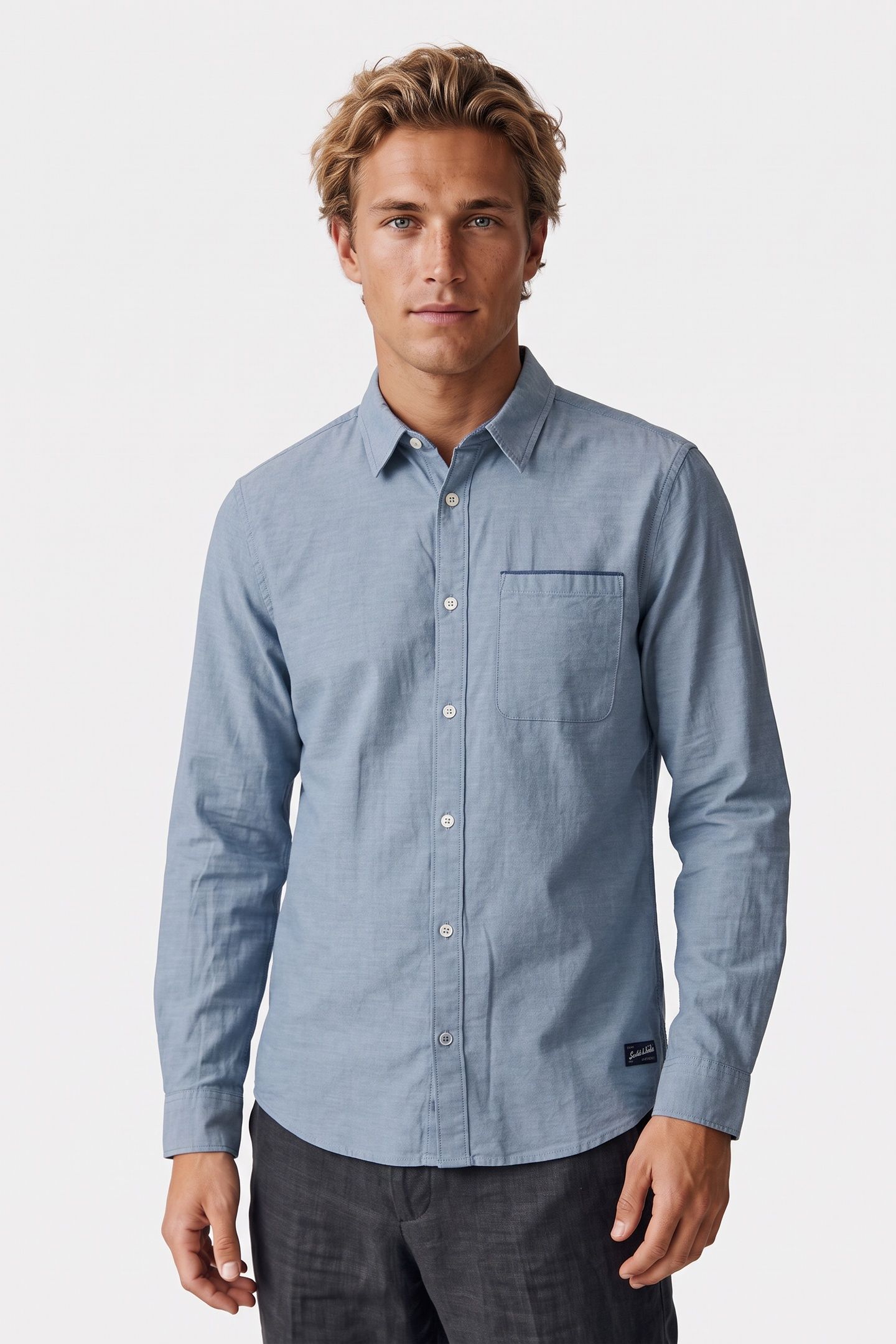 OXFORD REGULAR-FIT CONTRAST SHIRT DARK BLUE 1