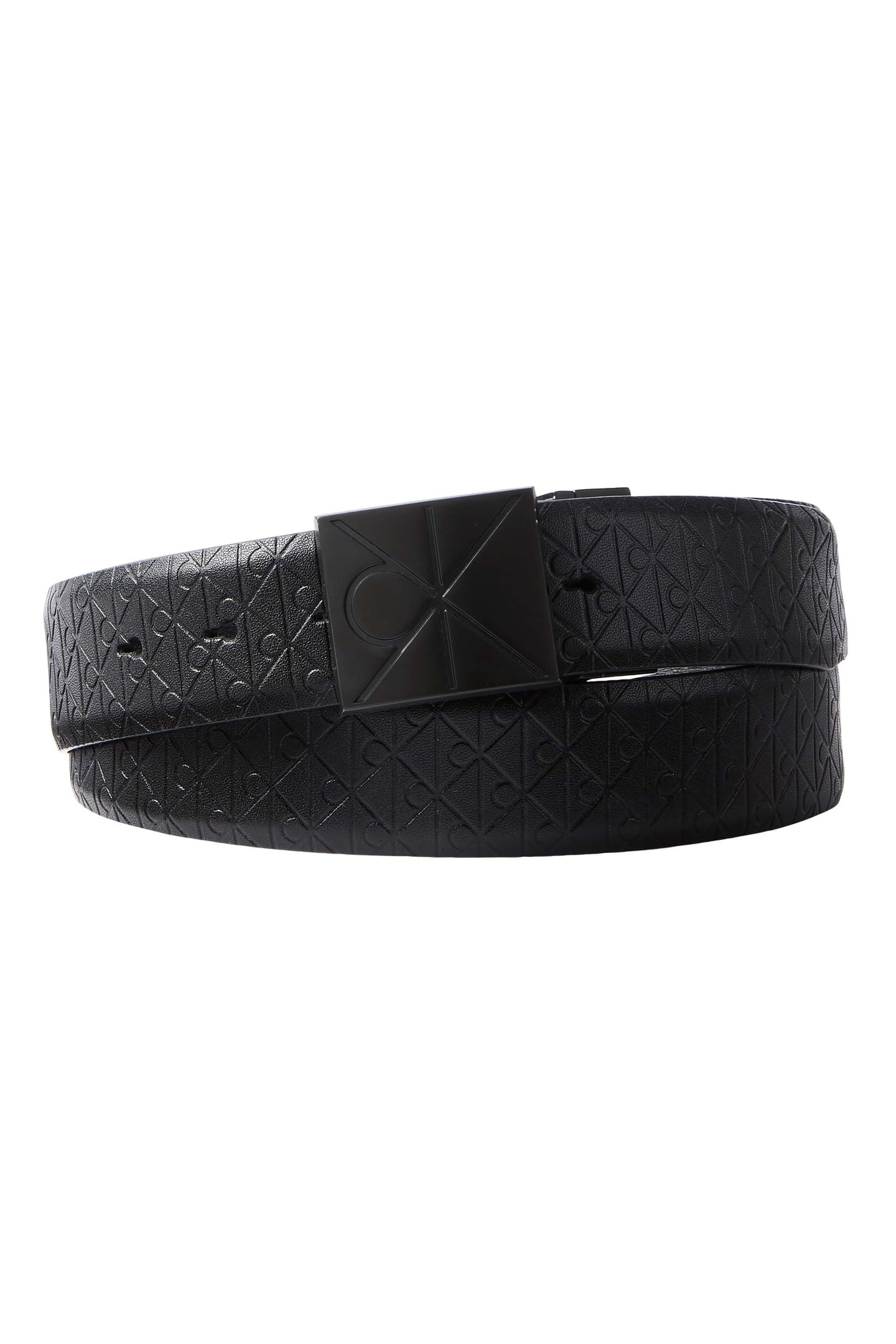EMBLEM PLAQUE SMOOTH BELT BLACK/BLACK AOP/BLACK 1