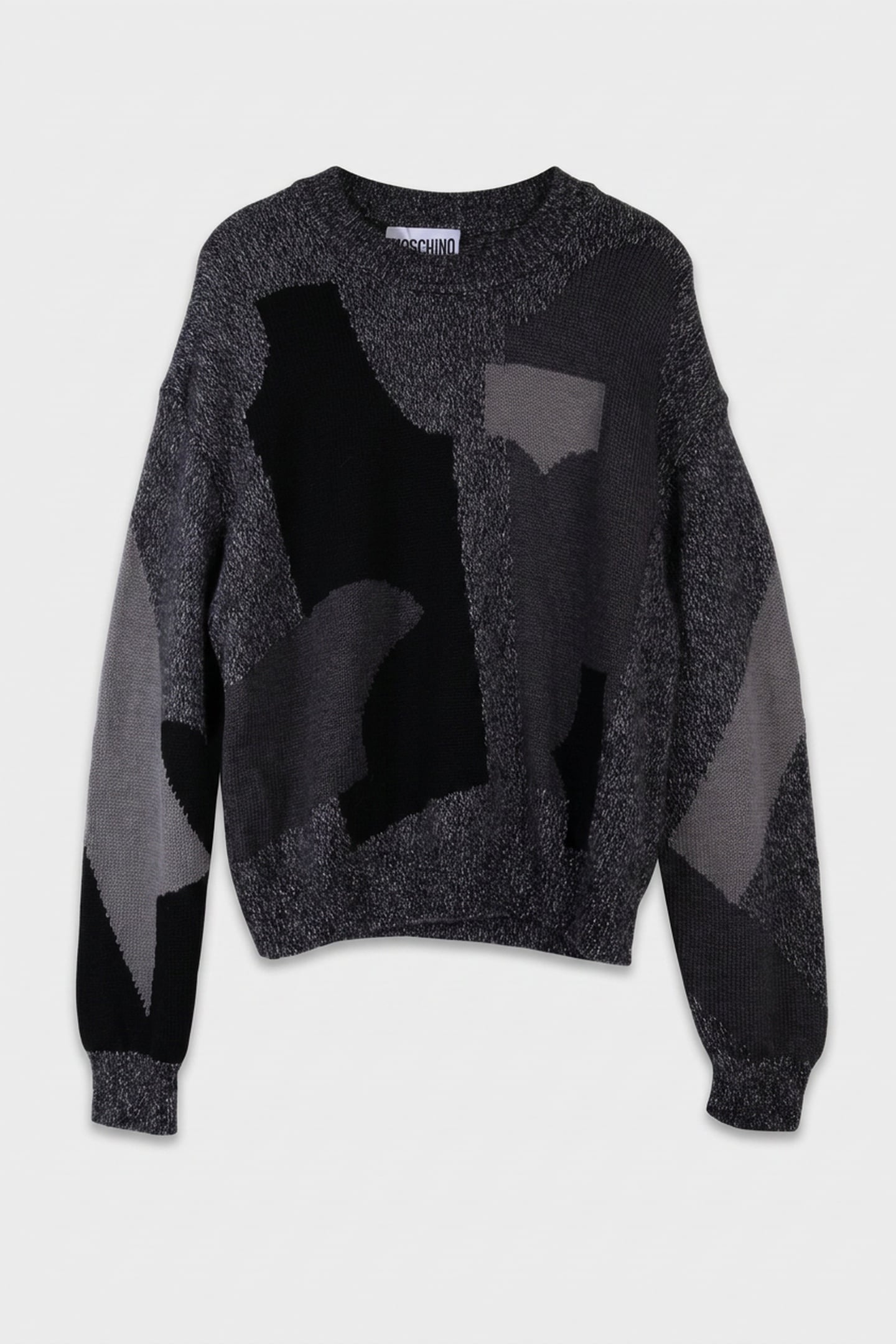PATCHWORK ALPACA AND COTTON PULLOVER GREY 3