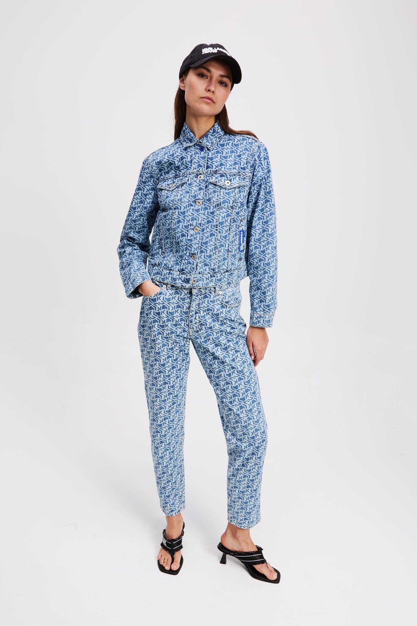 KLJ MOM AOP DENIM MONOGRAM BLUE 1