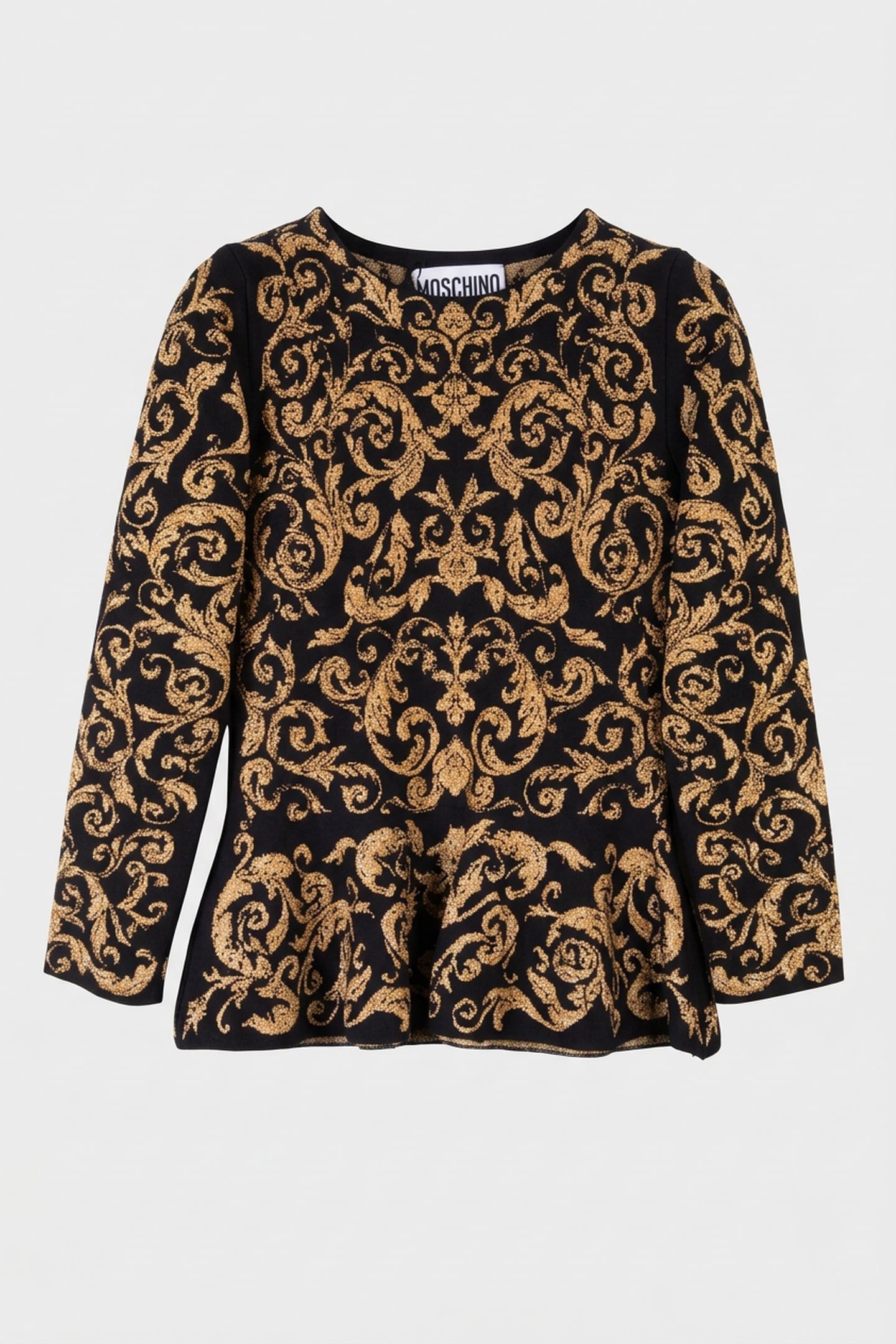 BAROQUE JACQUARD KNIT PULLOVER BLACK 3
