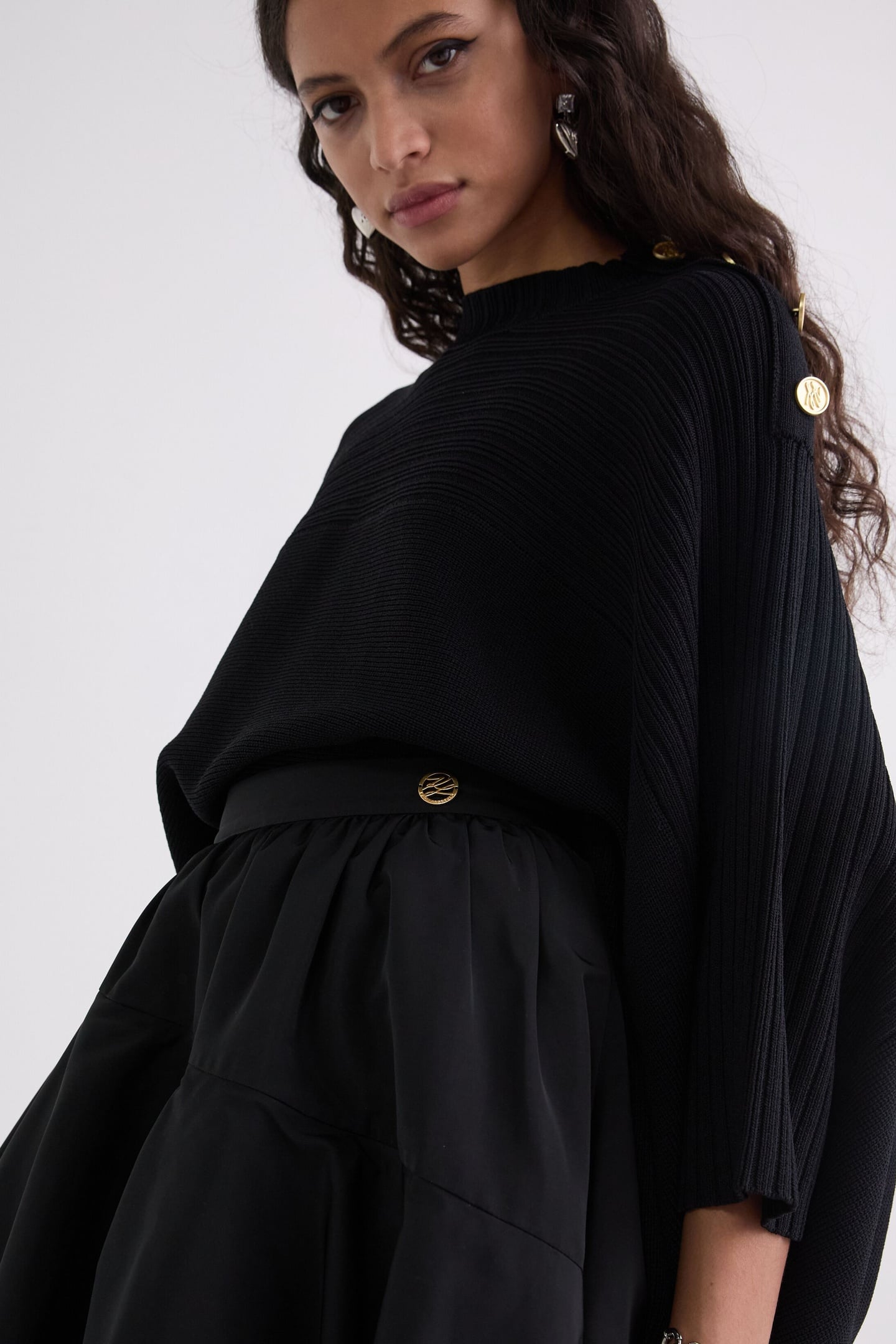 VOLUMINOUS RUFFLE SKIRT BLACK 5