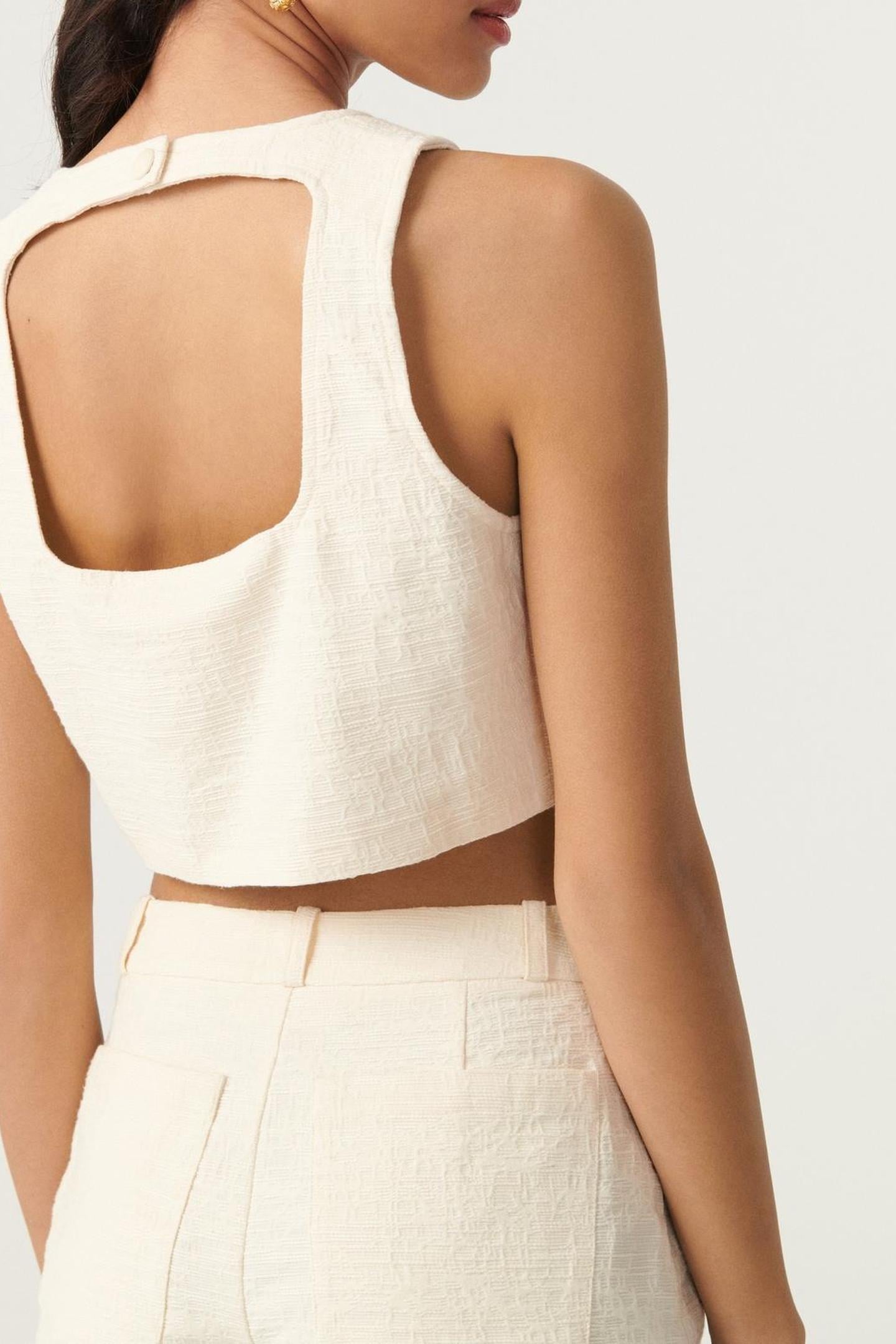 SLEEVELESS TOP ECRU 2