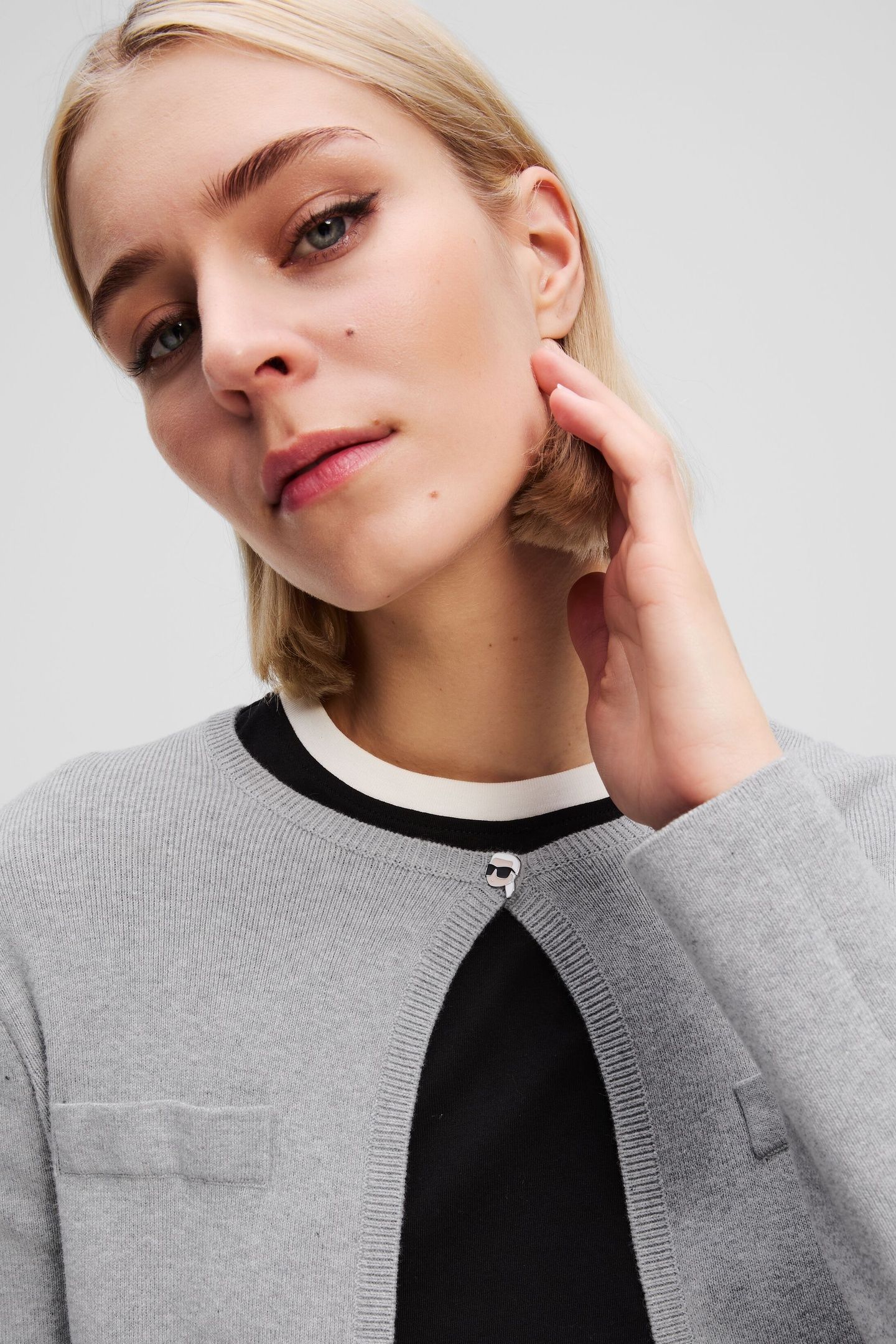 IKON CARDIGAN LIGHT GREY MELANGE 8