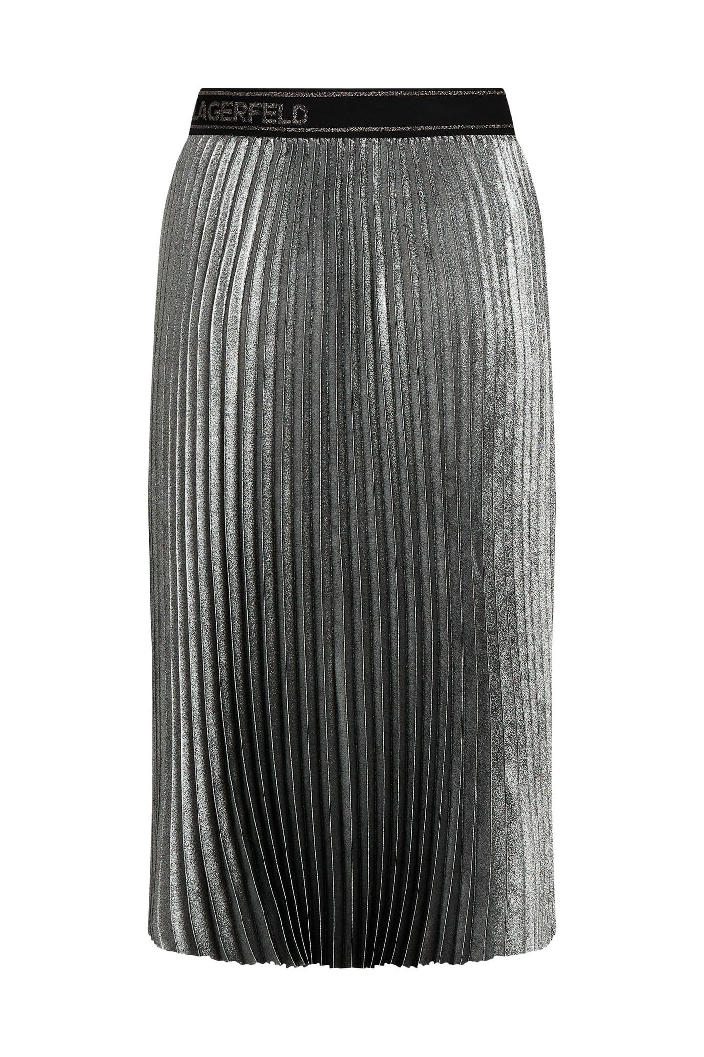 FOIL PLEATED SKIRT GUNMETAL 5