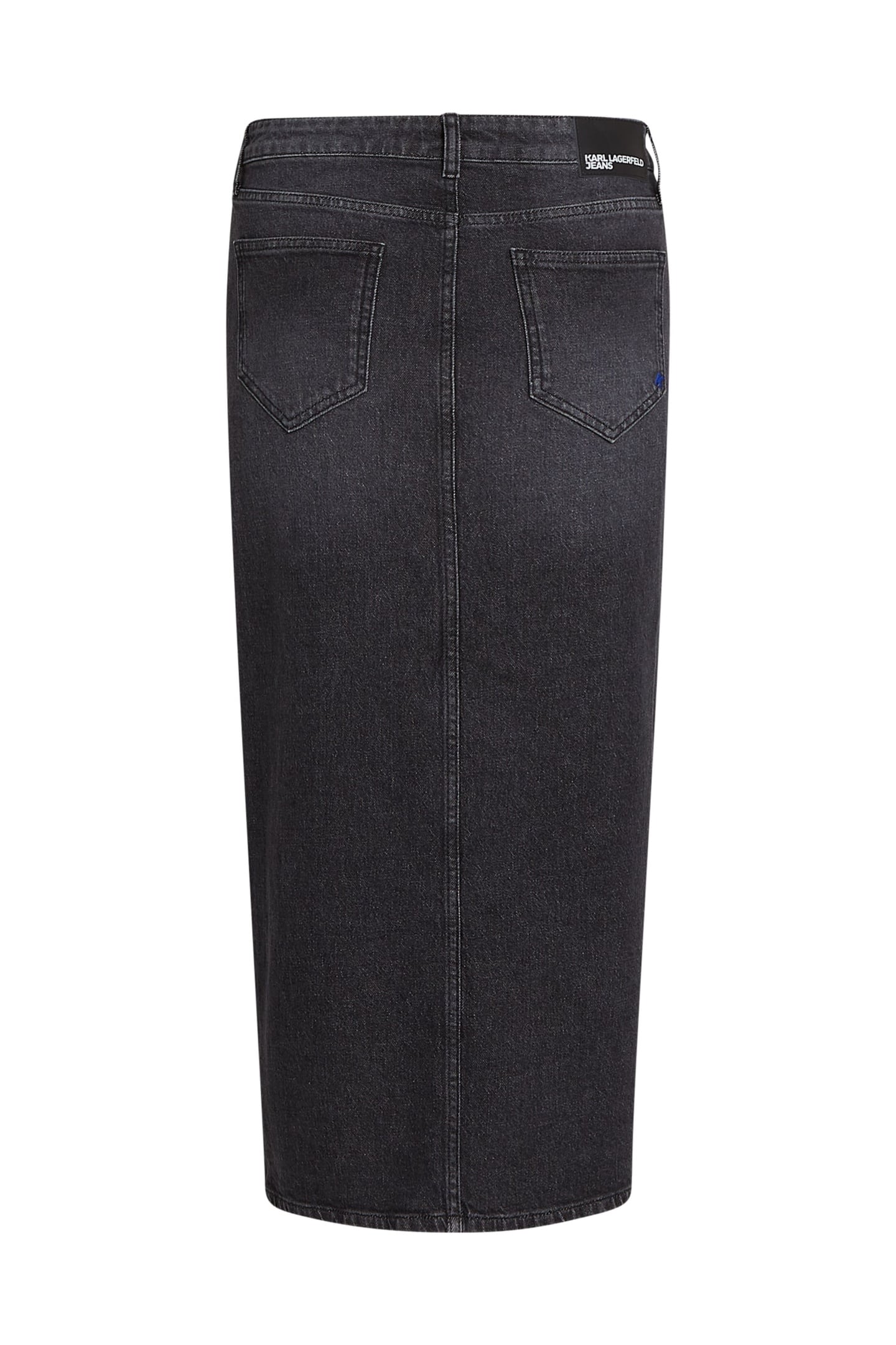 KLJ ZIP DENIM MIDI SKIRT WASHED DARK GREY 5