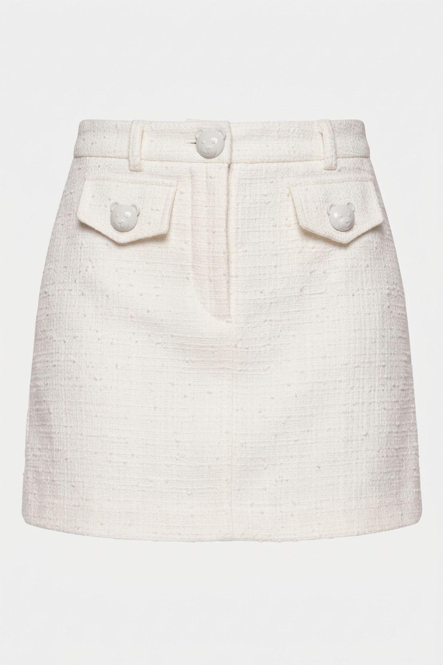 TEDDY BUTTONS TWEED MINI SKIRT WHITE 3