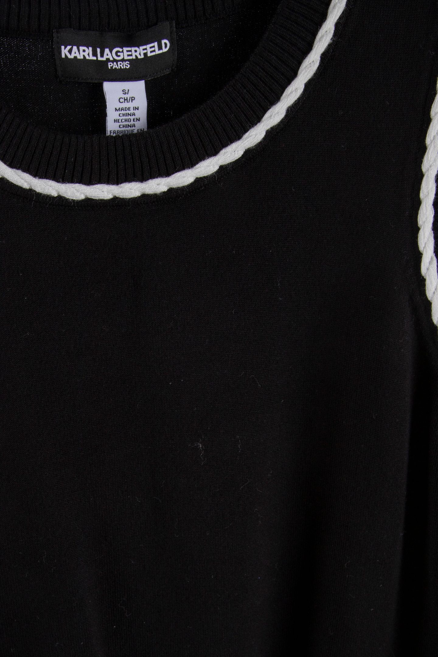 CONTRAST DETAIL KNIT VEST BLACK 4
