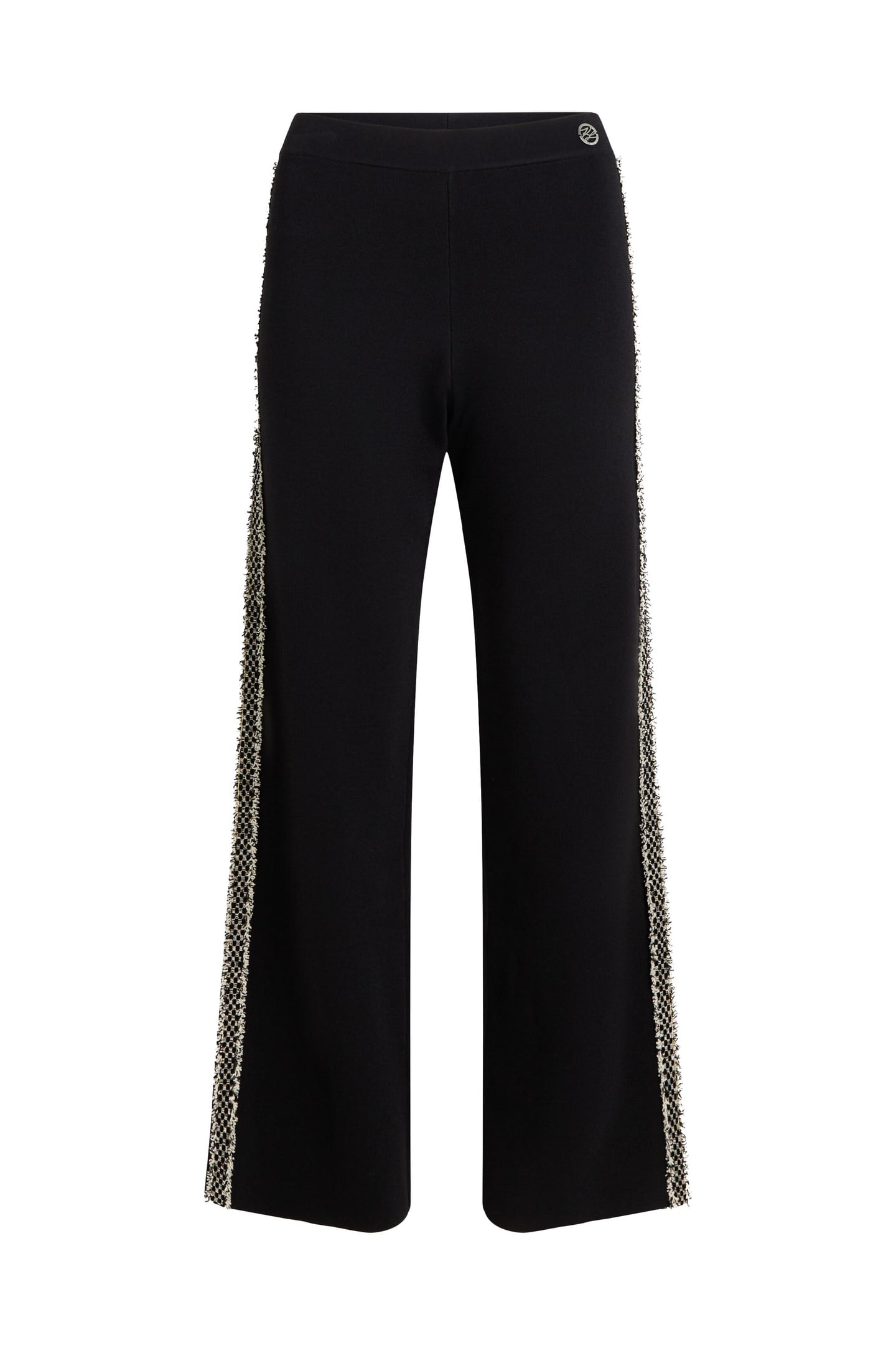 BOUCLE DETAIL KNIT PANTS BLACK 4