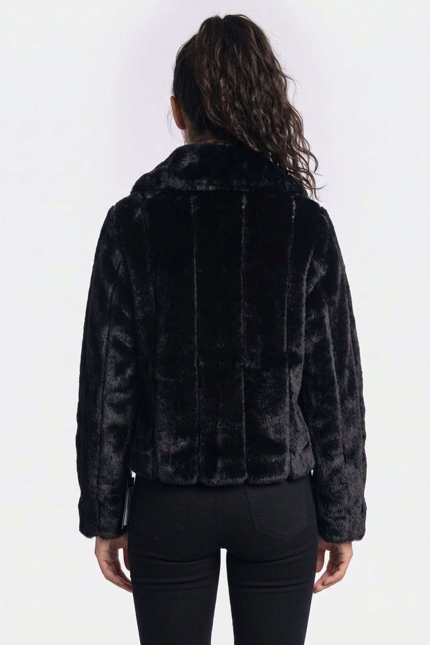 TAPING DETAIL FAUX MINK BLACK 2