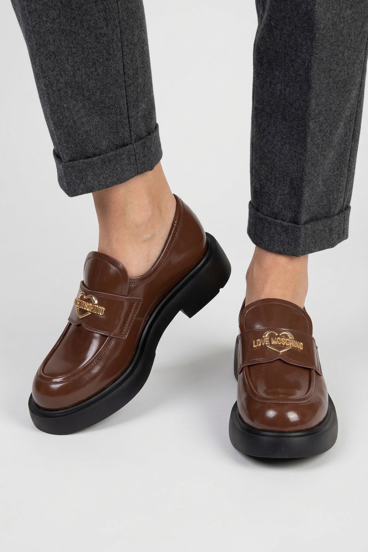 CITY LOVE ABRASIVE CALFSKIN LOAFERS BROWN 2