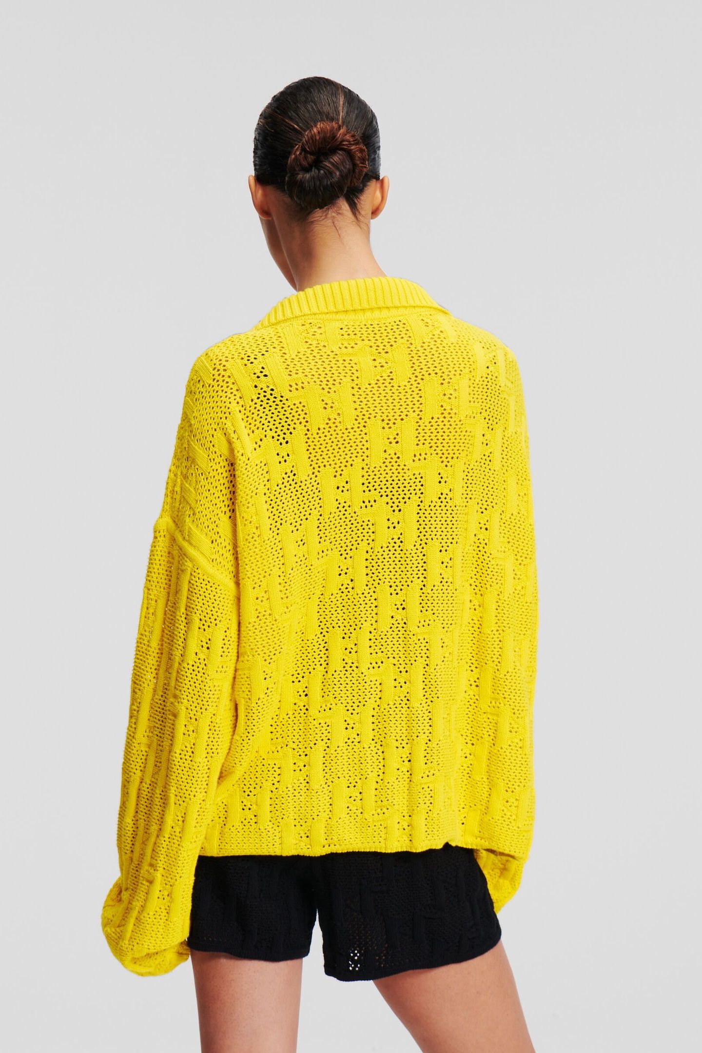 MONOGRAM KNIT LS SWEATER BLAZING YELLOW 2