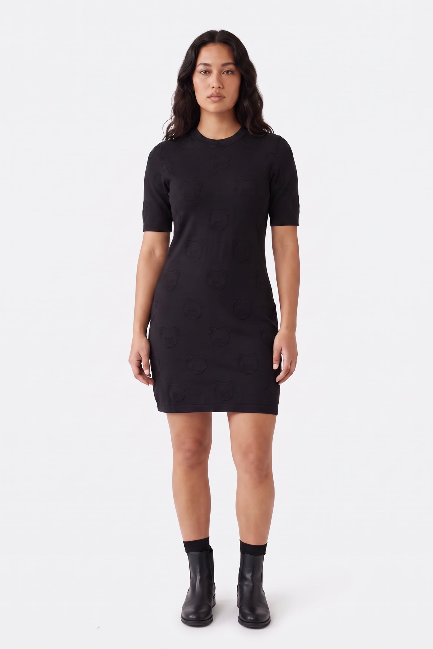 KNIT DRESS BLACK 1