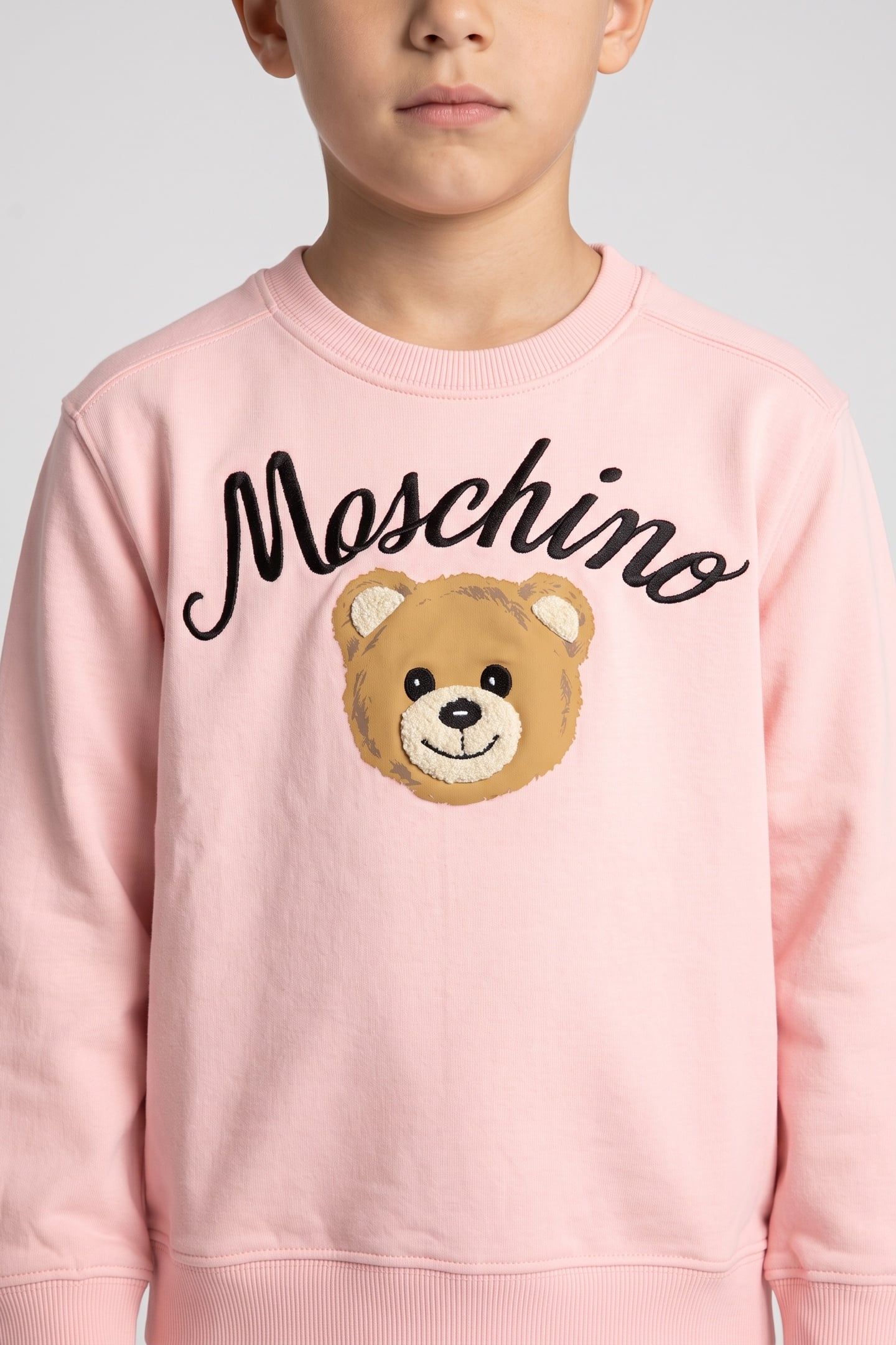 UNISEX MOSCHINO TEDDY BEAR COTTON SWEATSHIRT PINK 1