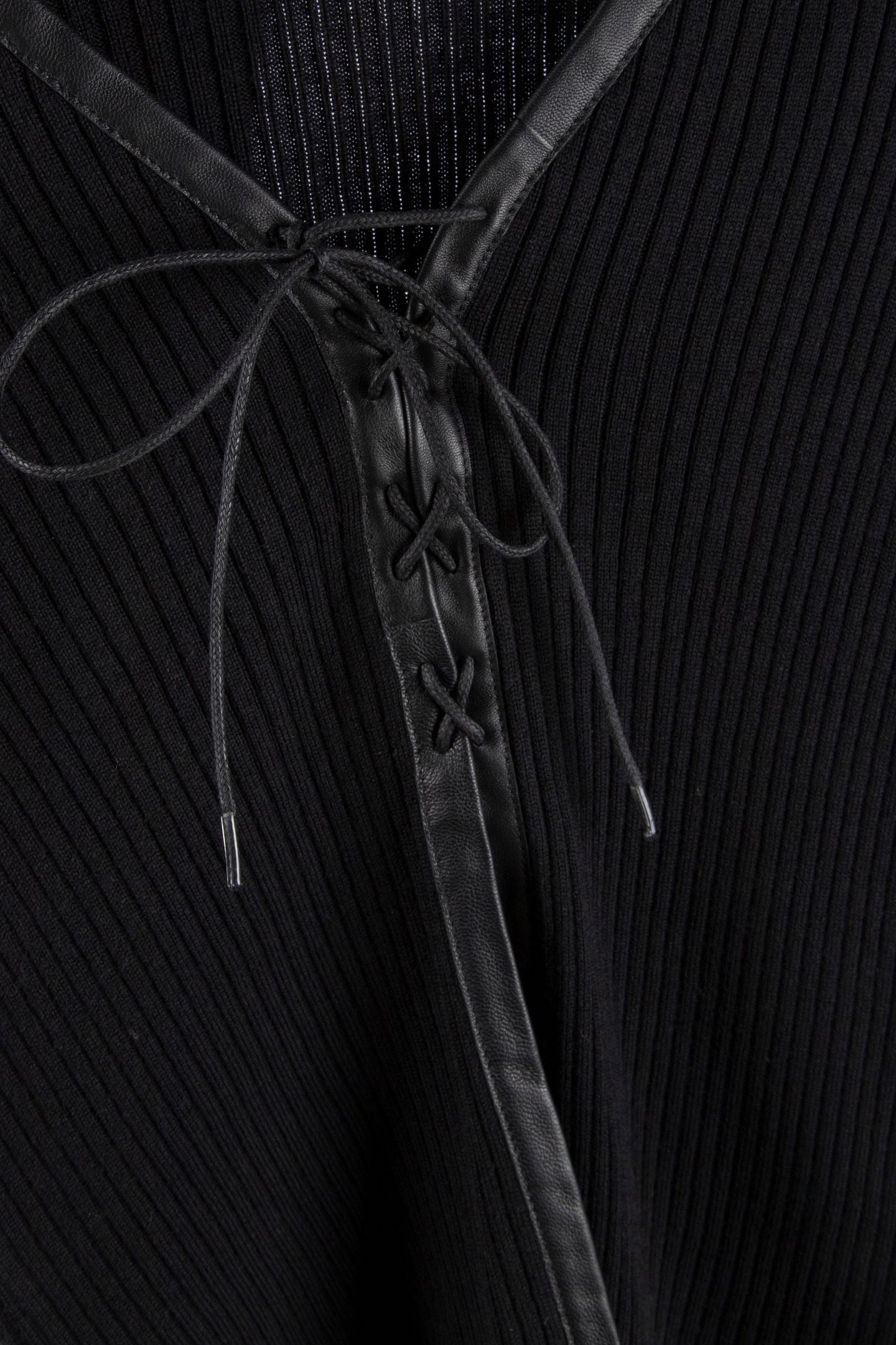 BONDAGE LACING WOOL CARDIGAN BLACK 4