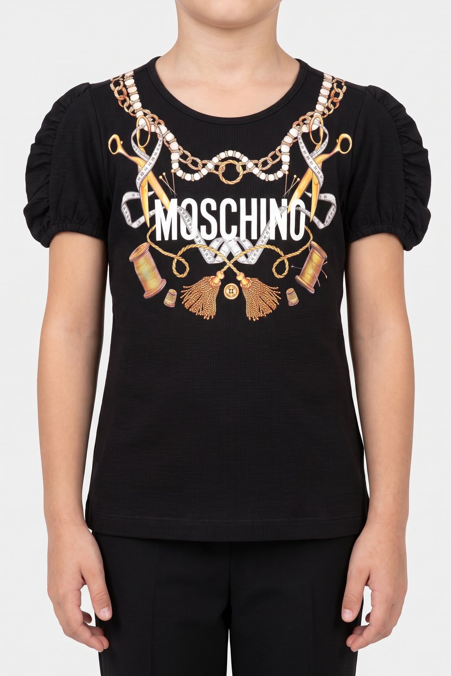 GIRL'S T-SHIRT IN JERSEY SARTORIAL LOGO BLACK 1