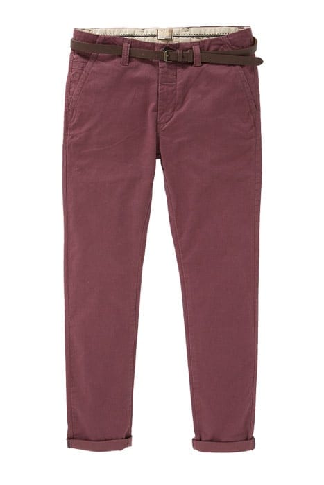 CHINO PANTS BELT STRETCH TWILL PALE VIOLET 1