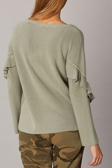 BOATNECK SWT LS RUCHE DETAILS GREEN 6