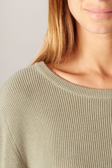 BOATNECK SWT LS RUCHE DETAILS GREEN 2