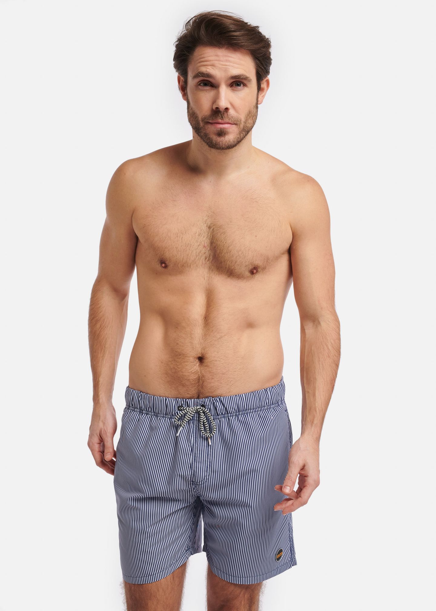 MEN SWIM SHORTS SKINNY STRIPE DARK NAVY BLUE 2