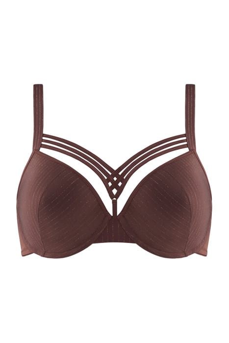 DAME DE PARIS CHESTNUT BROWN WITH GOLDE PLUNGE BRA 1