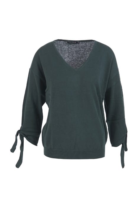 VNECK SWT KNOTTED CUFF GREEN 1