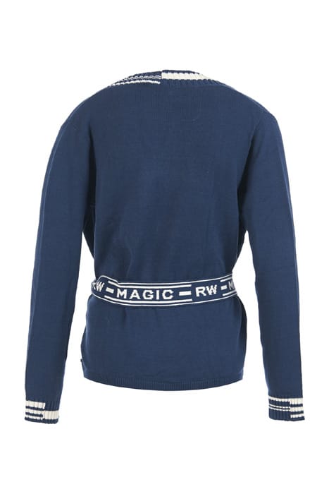 CARDIGAN WITH FANCY BELT BLUE 3
