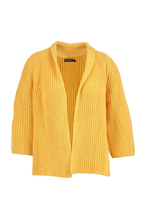 LOOSE FITTED FANCY CARDI 1/2SL YELLOW 1