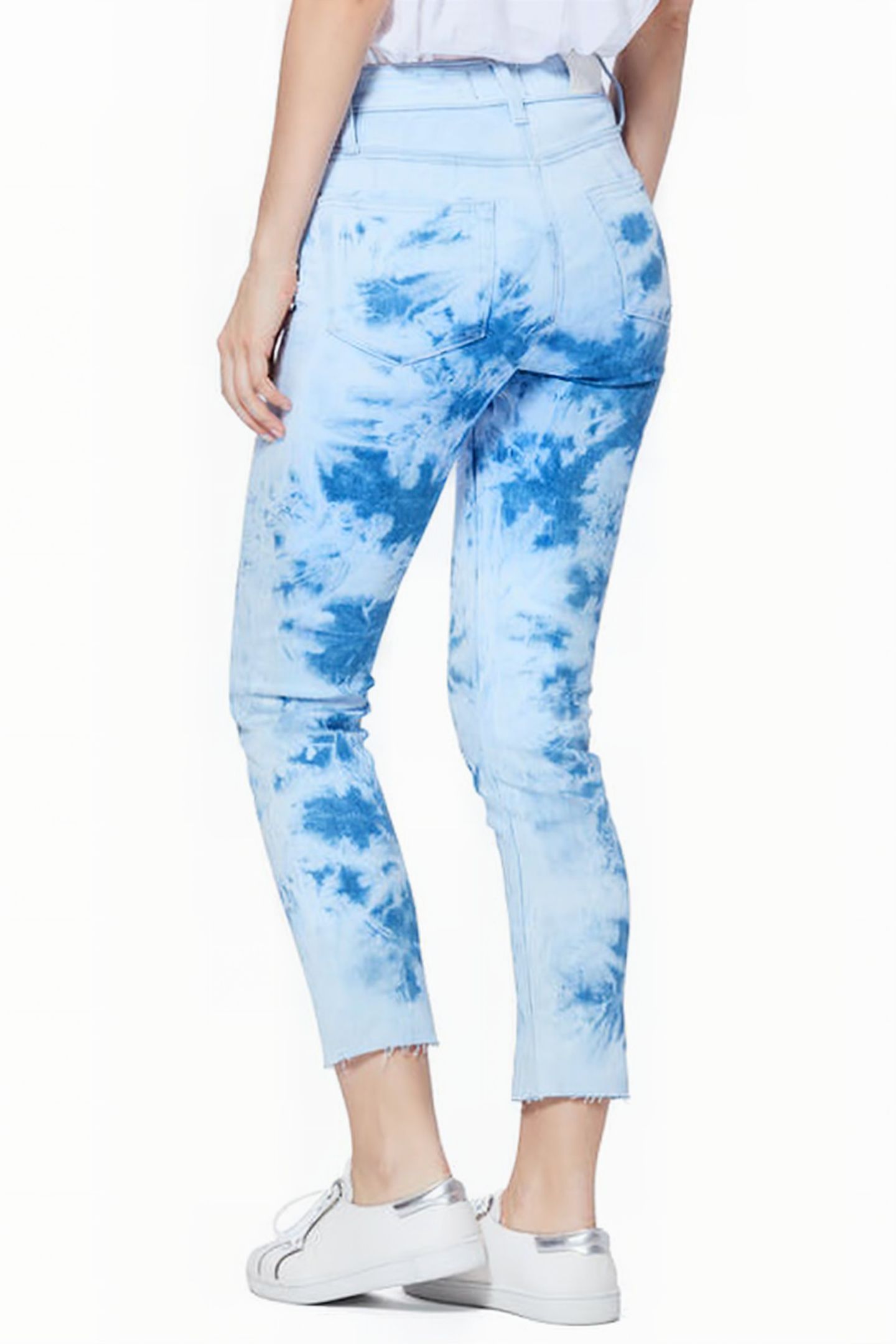 HOXTON SLIM CROP RAW HEM INDIGO TIE DYE 3