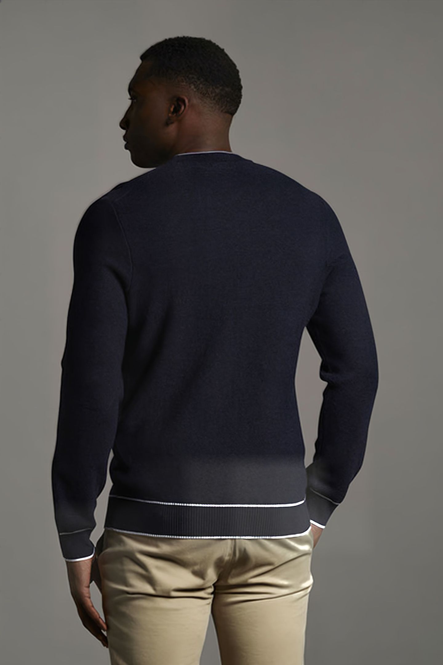 BLACK EAGLE TEXTURE KNIT CREW NECK DARK NAVY 2