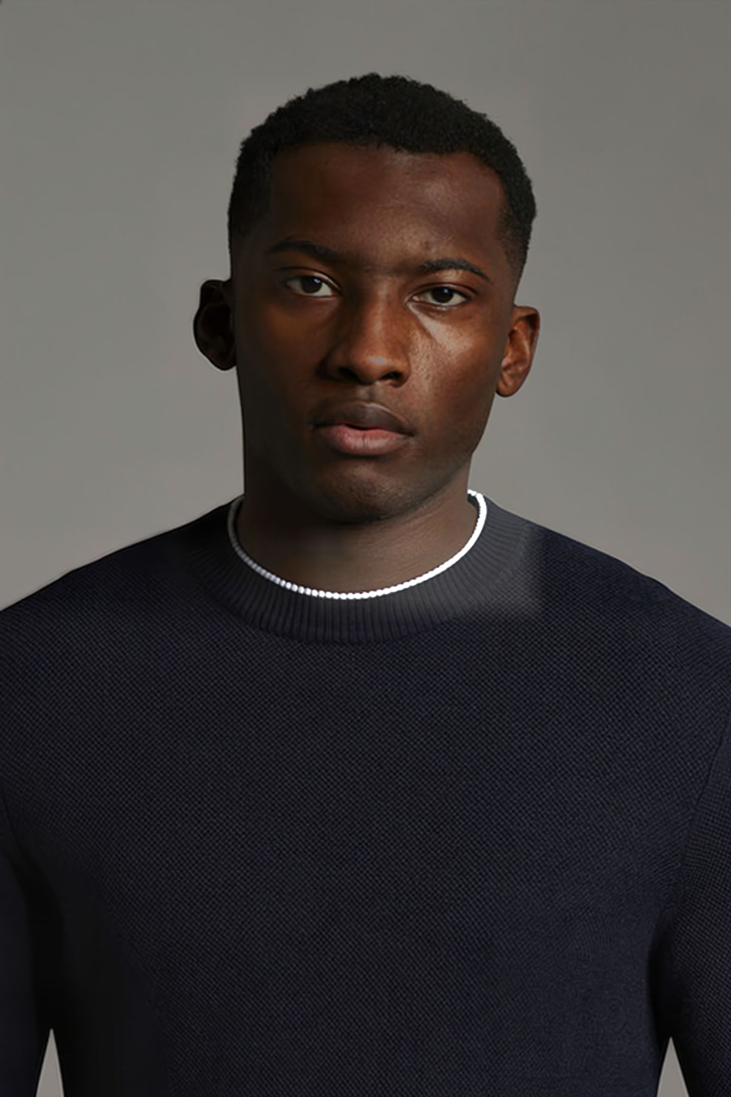 BLACK EAGLE TEXTURE KNIT CREW NECK DARK NAVY 4