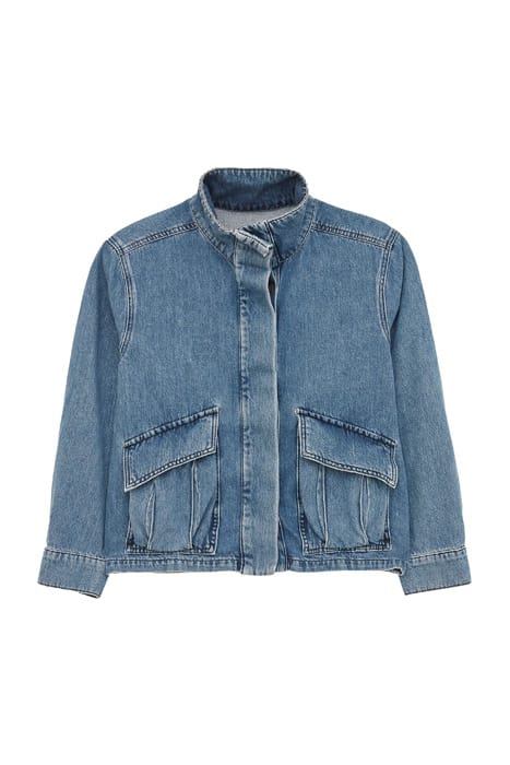 SLOUCHY DENIM UTILITY JACKET MID DENIM 1