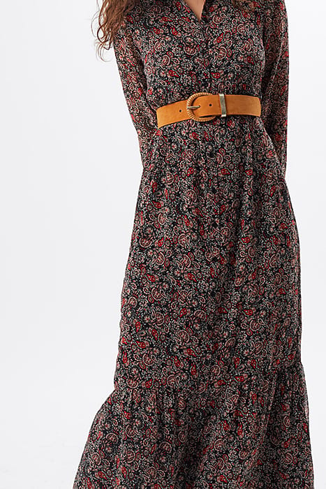 BLACK BOHO PAISLEY PRINT LONG DRESS 5